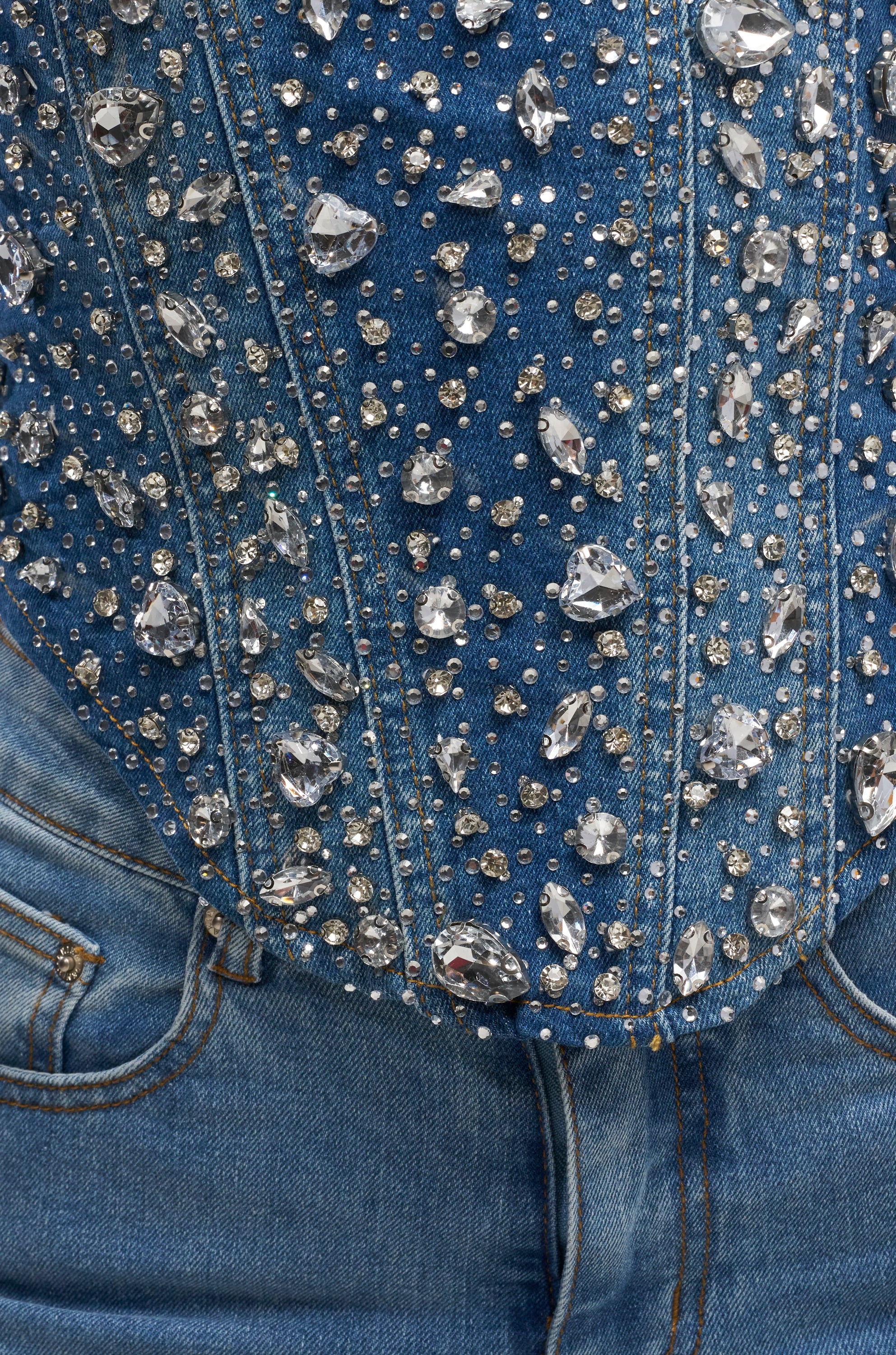 DRIPPED OUT RHINESTONE CORSET - Image 9