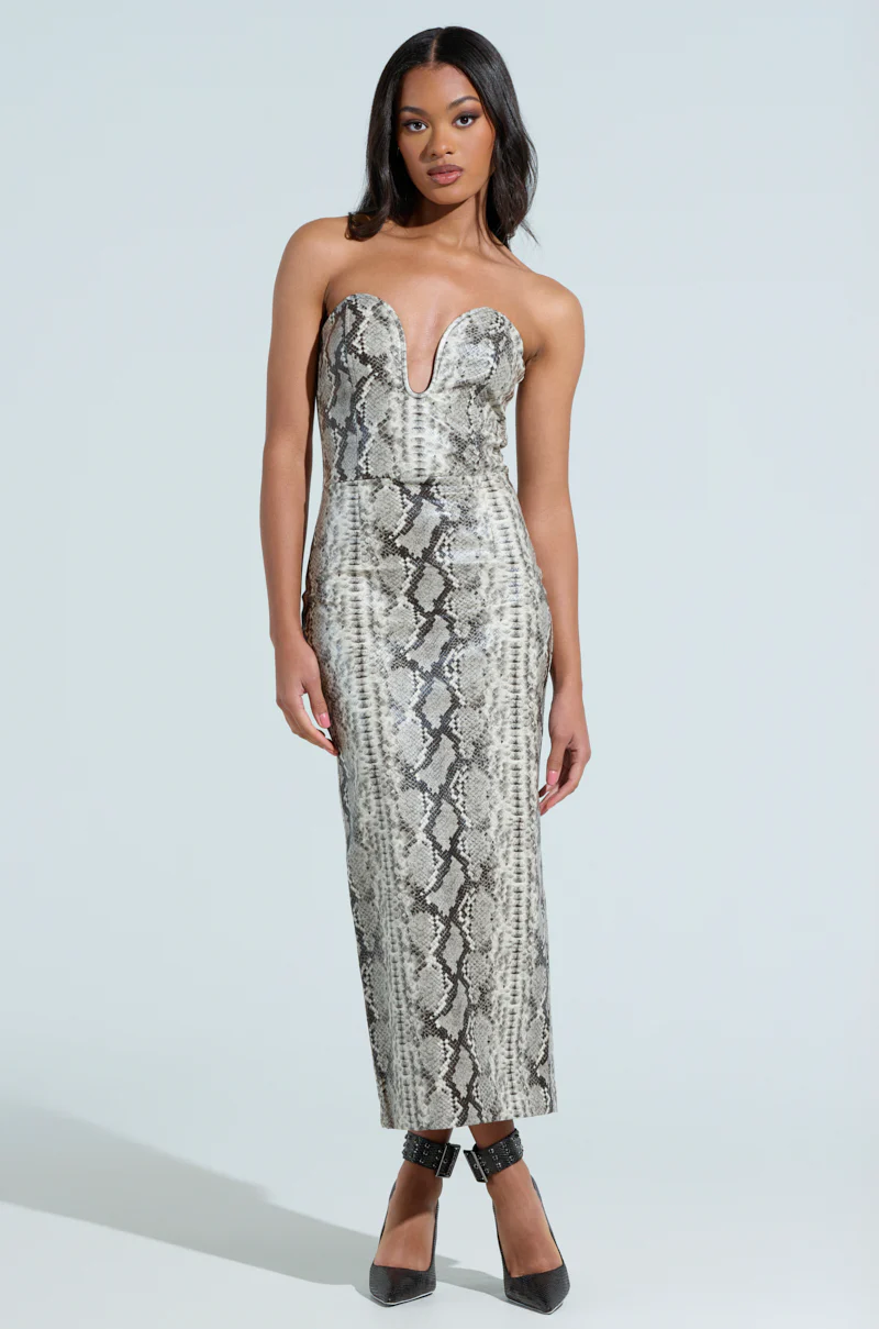 DROP IT LOW SNAKE MIDI DRESS - Image 2