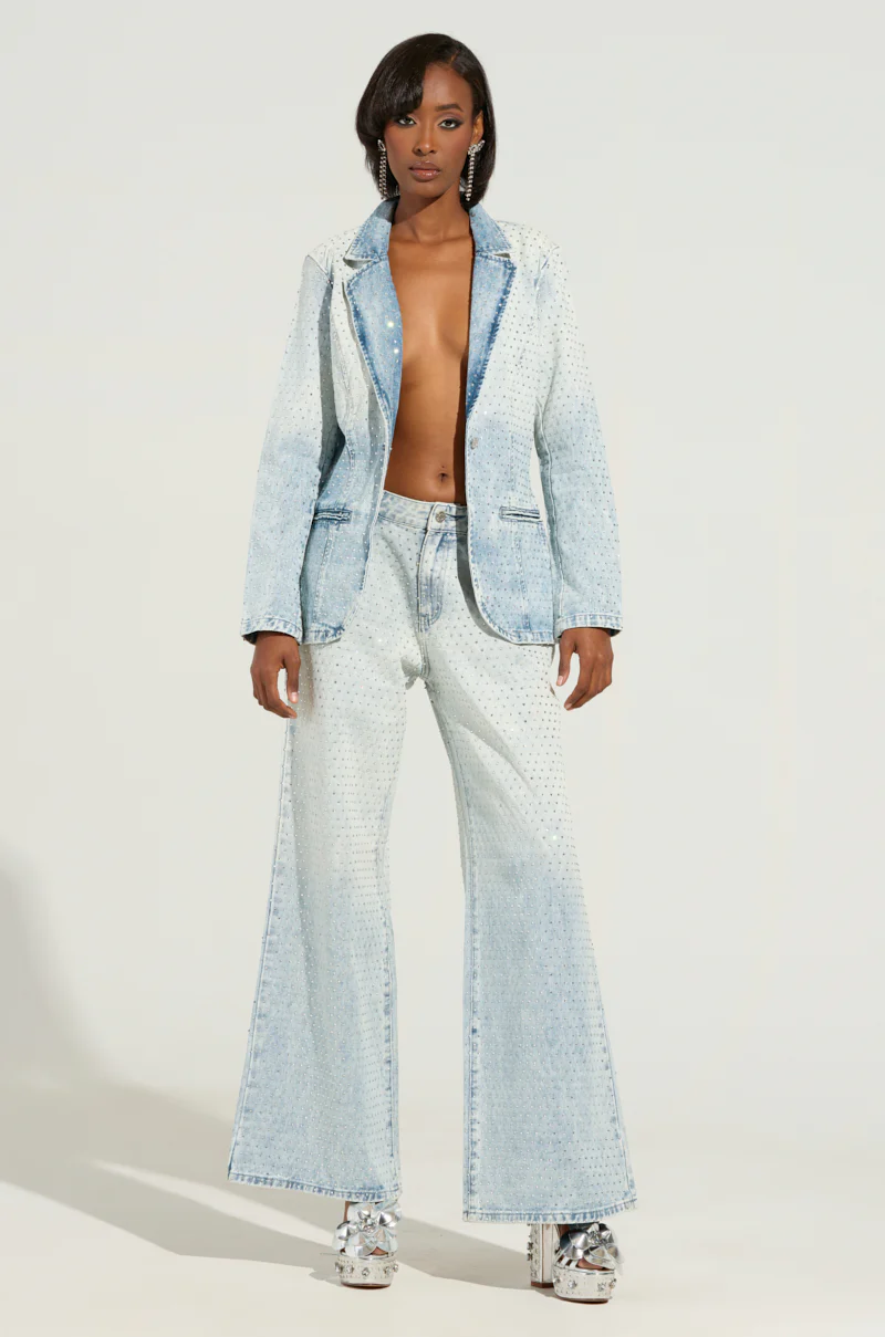 ELECTRIC EMBELLISHED DENIM BLAZER - Image 8