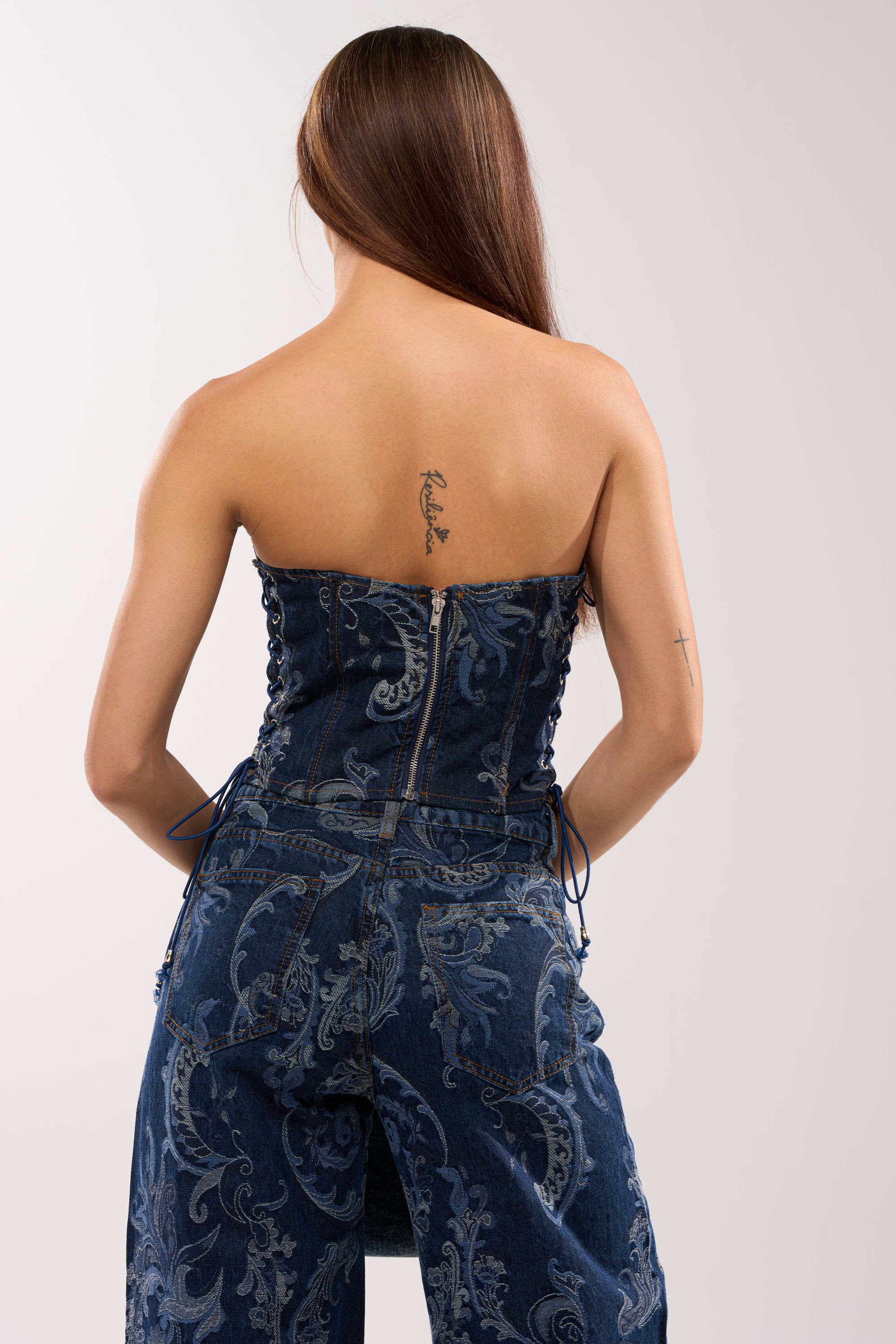 ELEVATED DENIM CORSET WITH RHINESTONES - Image 4