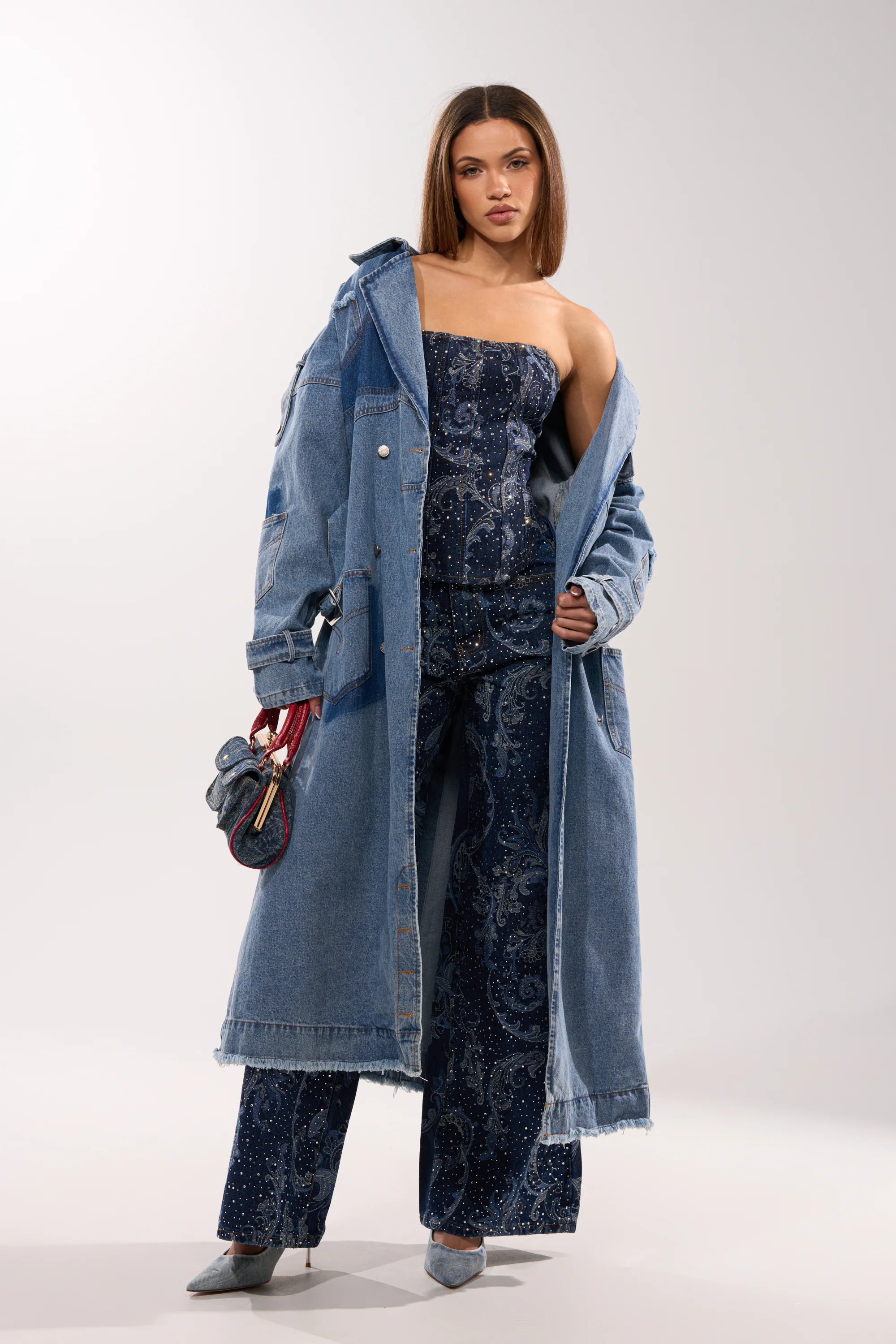 ELEVATED DENIM CORSET WITH RHINESTONES - Image 7