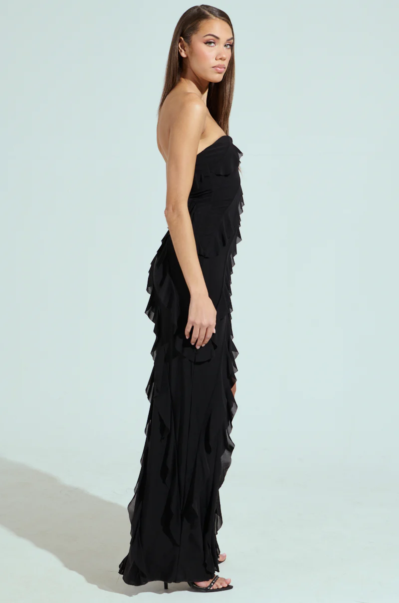 ELLA MESH BLACK TUBE DRESS - Image 5