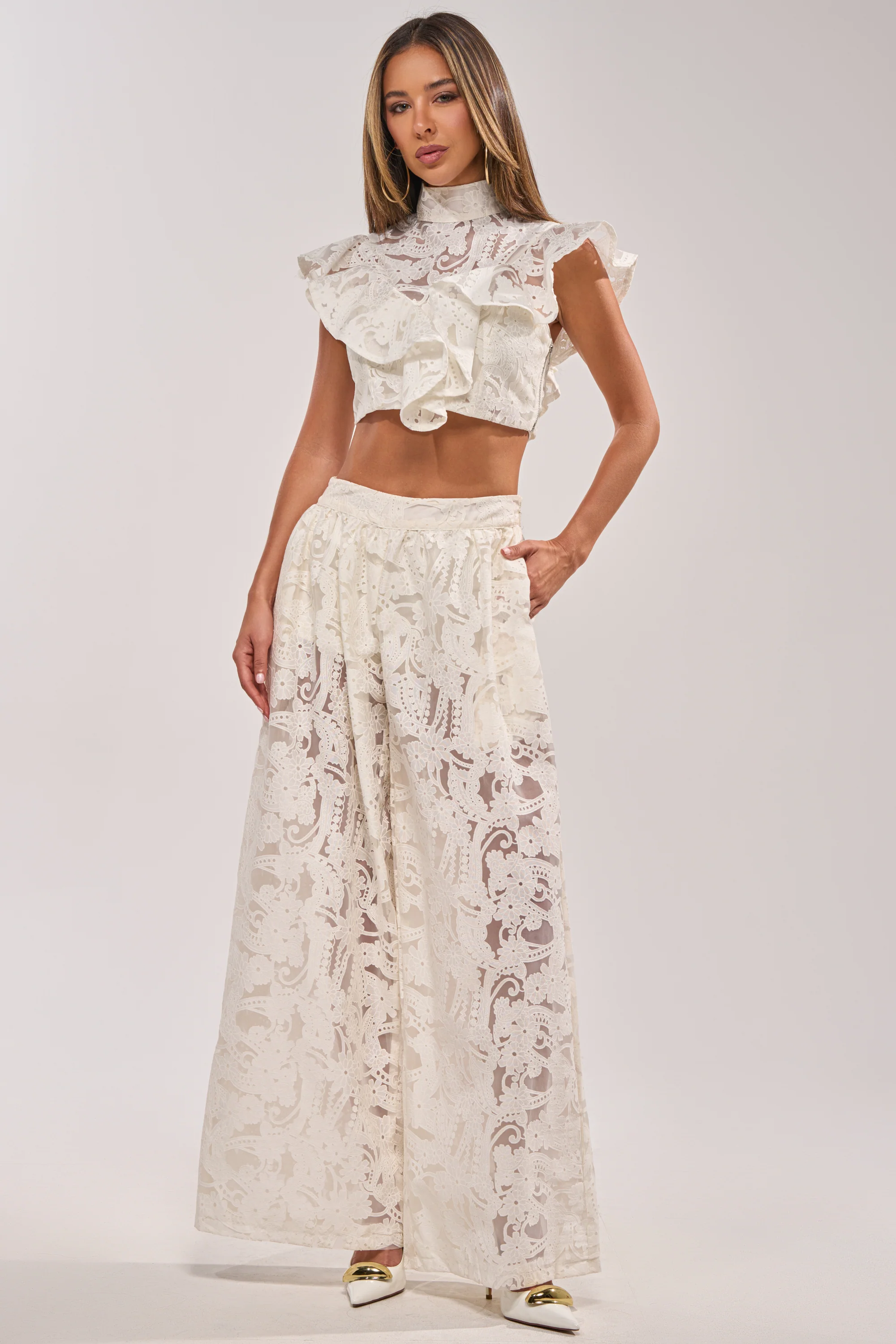 EMMA EMBROIDERED CROPPED BLOUSE - Image 7