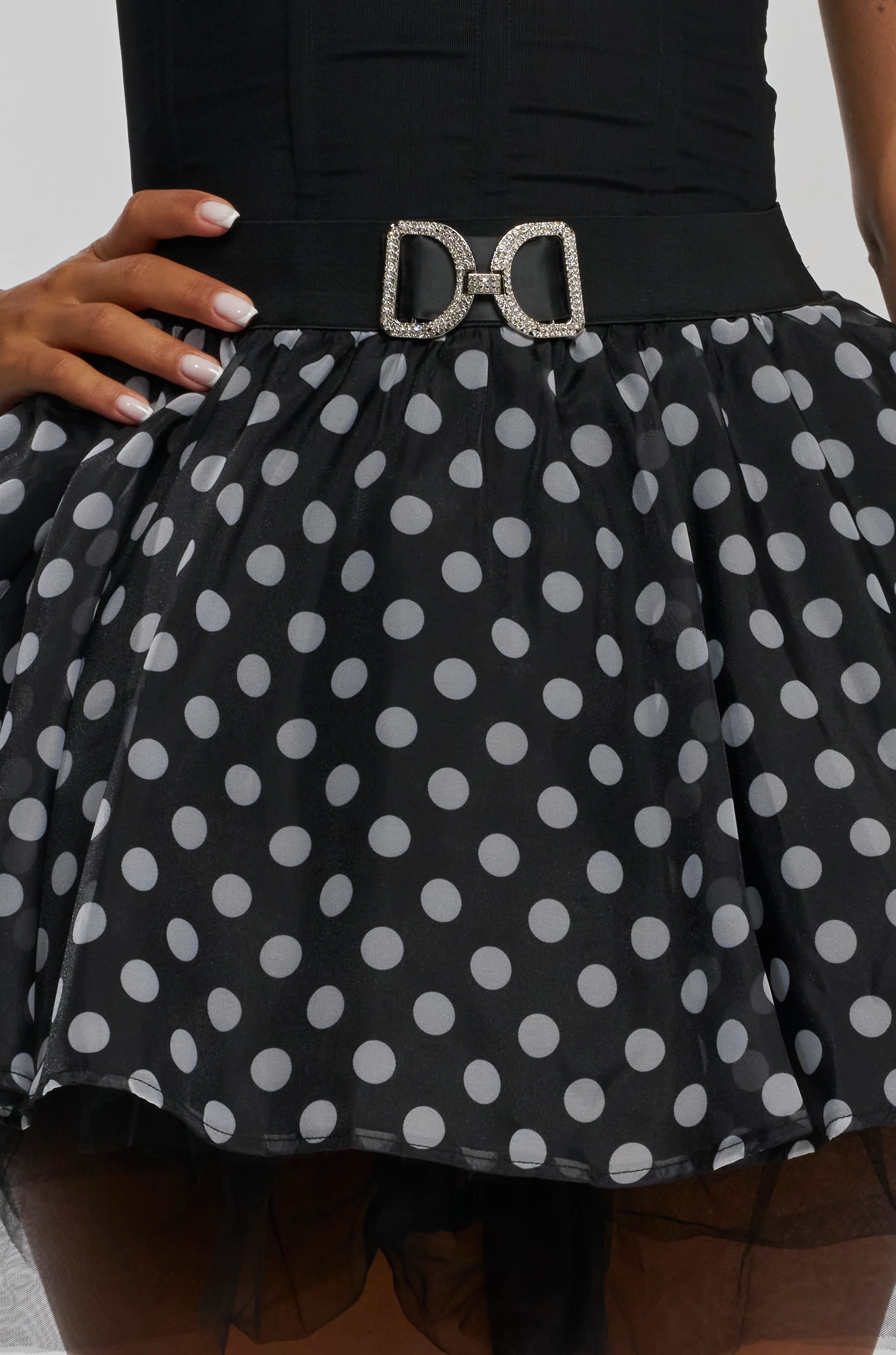 EXTREME MESH MINI SKIRT IN POLKA DOT - Image 11