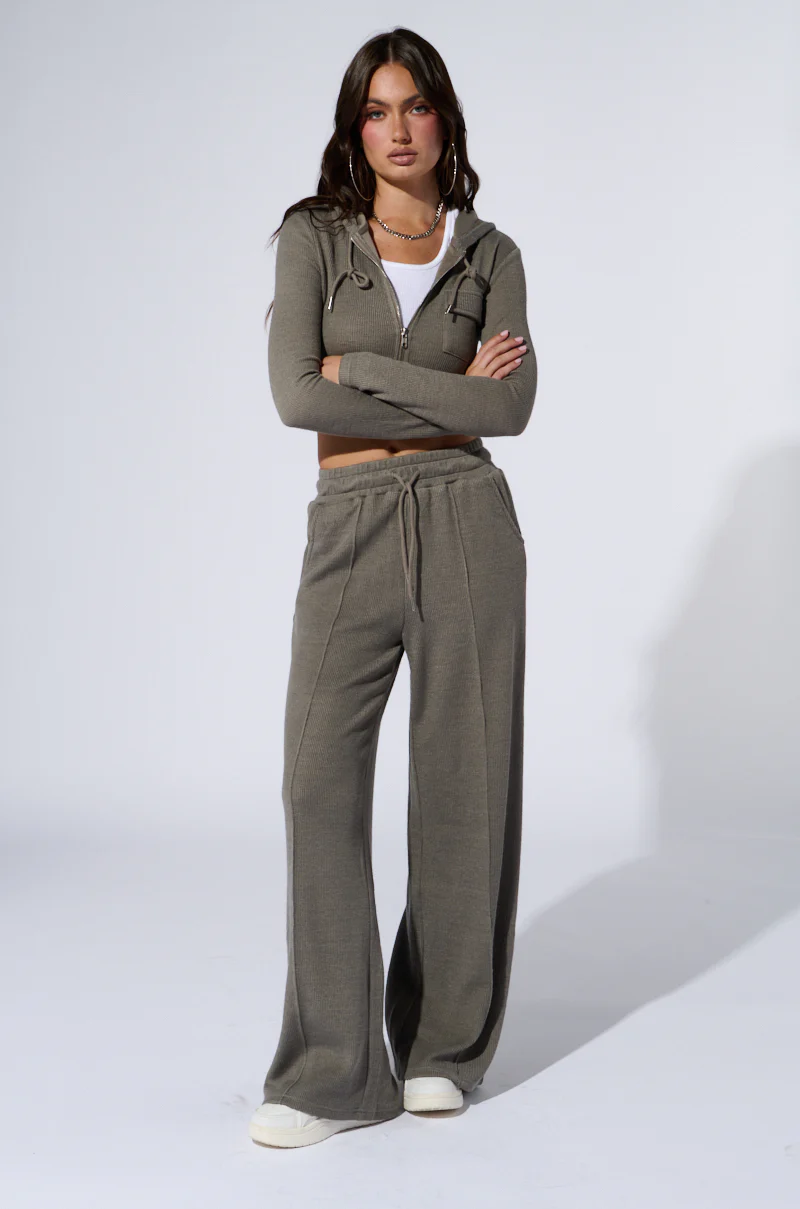 EYES ON ME RIB KNIT ZIP UP IN GREY - Image 12