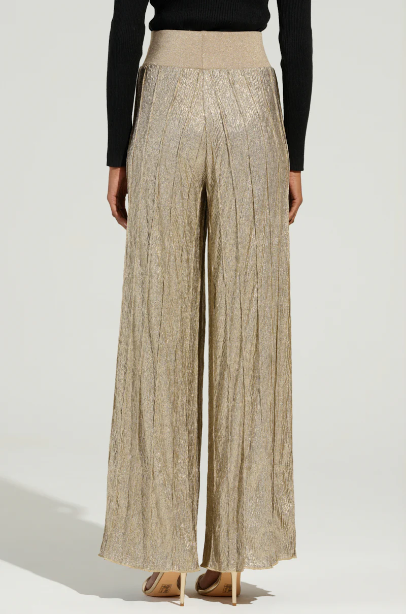 FEELING GODLY PLEATED HIGH WAIST PANT IN GOLD - Image 3