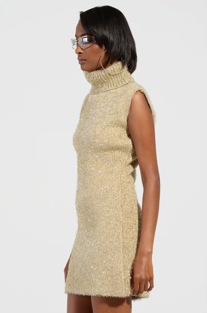 FELT A SPARK KNIT GLITTER MINI DRESS - Image 2