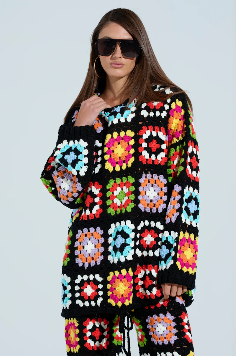 FESTIVAL GIRLY OVERSIZED CROCHET SWEATSHIRT - Image 3