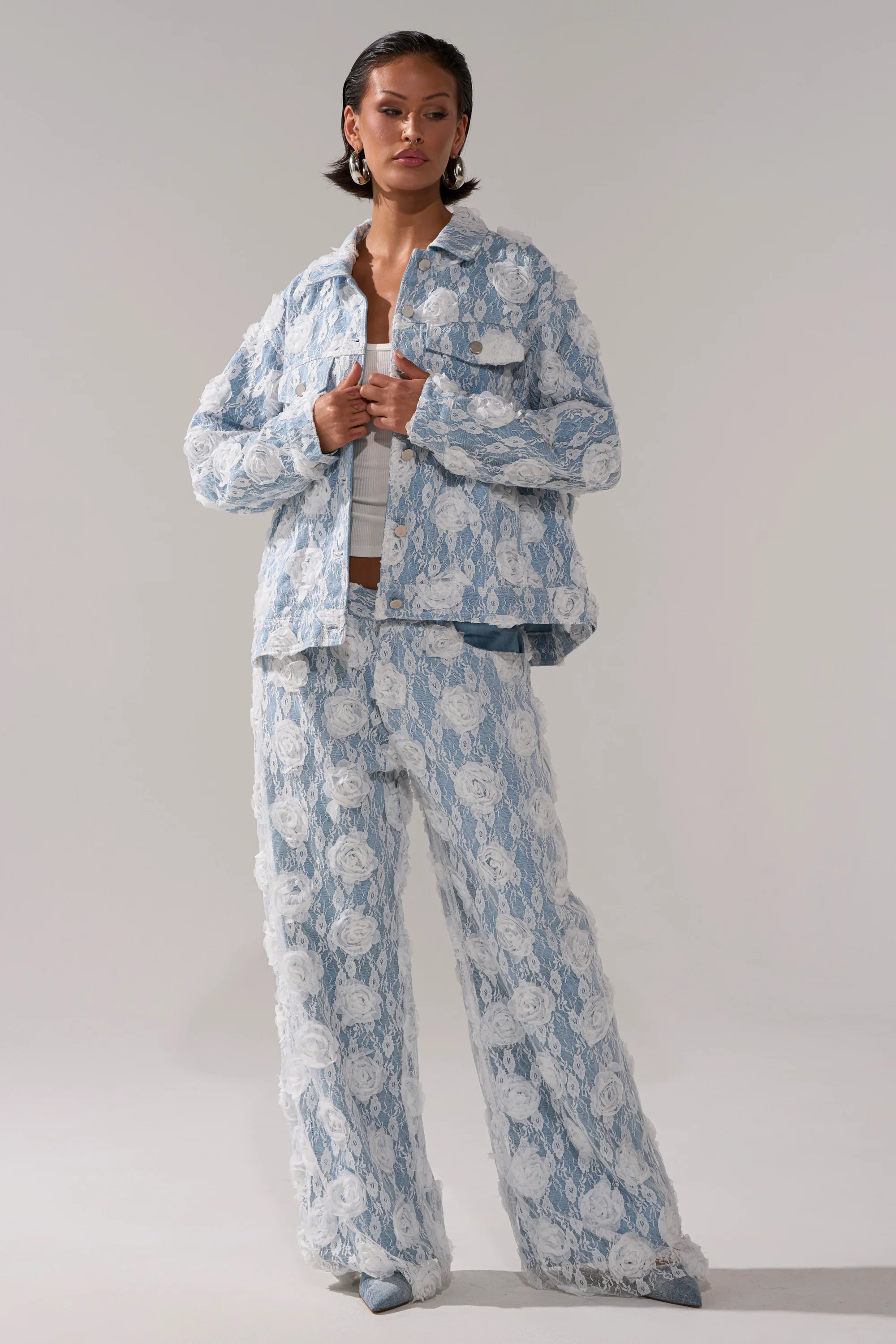 FOLLOW MY LEAD APPLIQUE WIDE LEG DENIM - Image 6