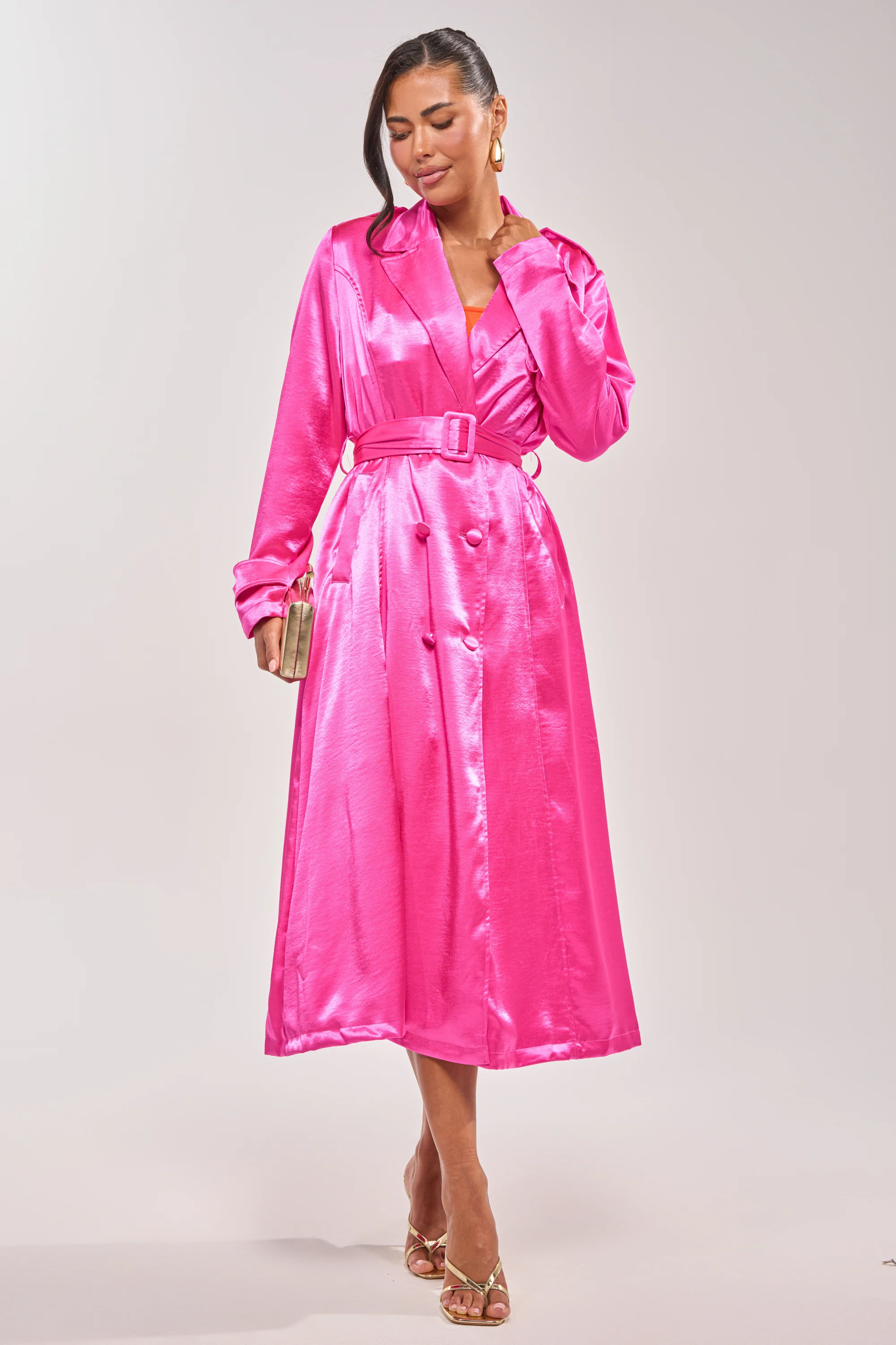 FOR THE DRAMA SATIN TRENCH - Image 3
