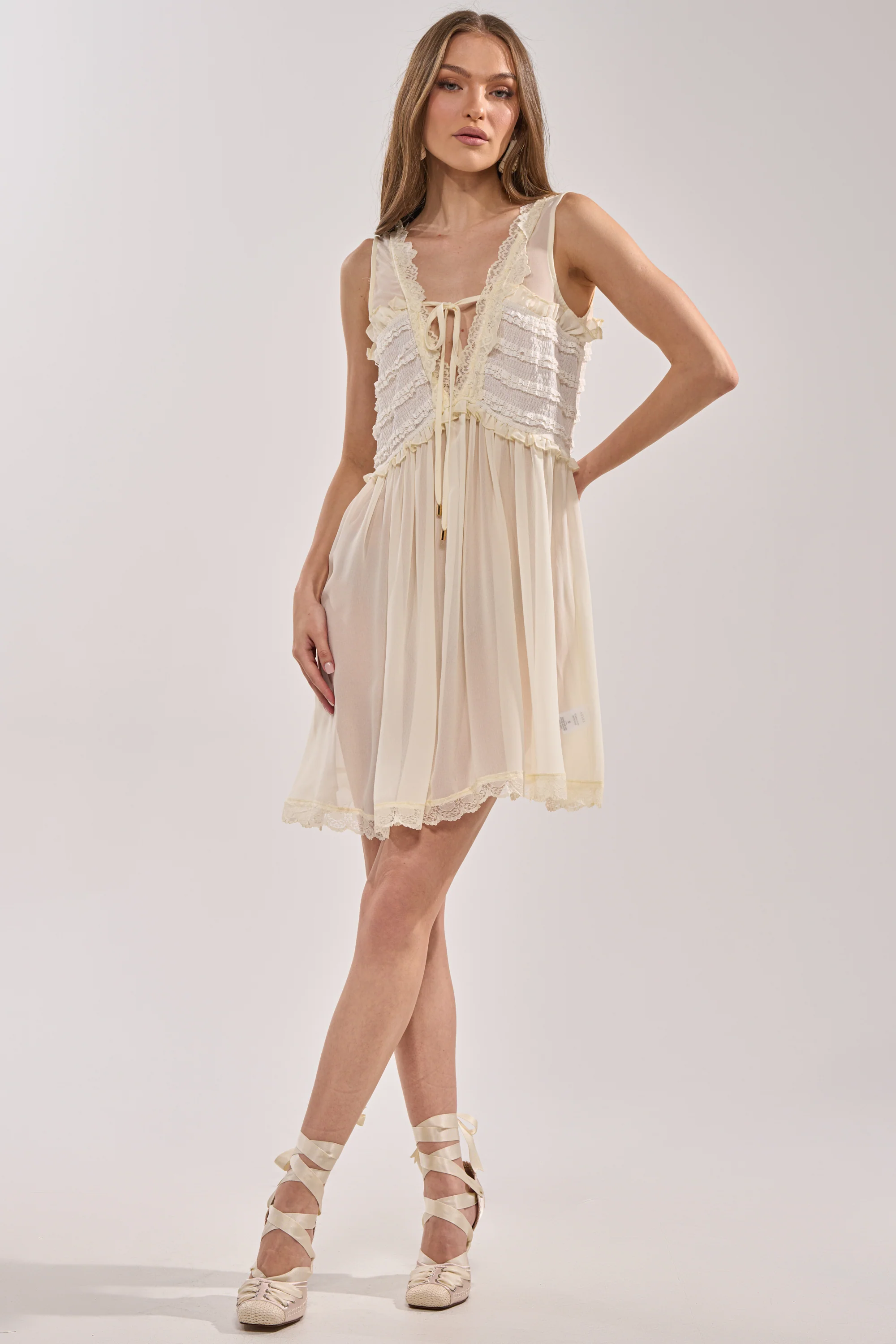 FREE SPIRIT LACE MINI DRESS