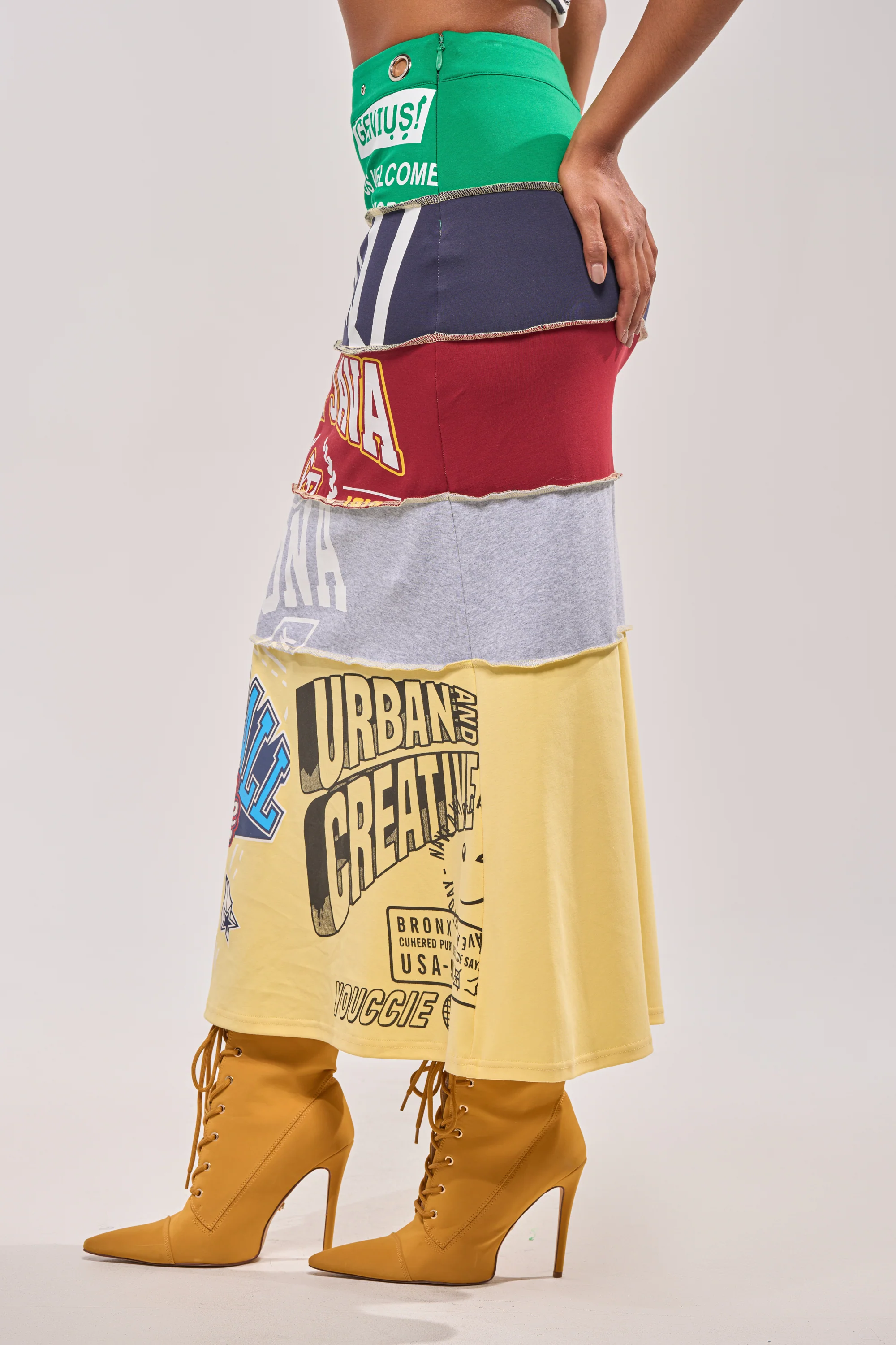 FULL RIDE PATCHWORK MAXI SKIRT - Image 3