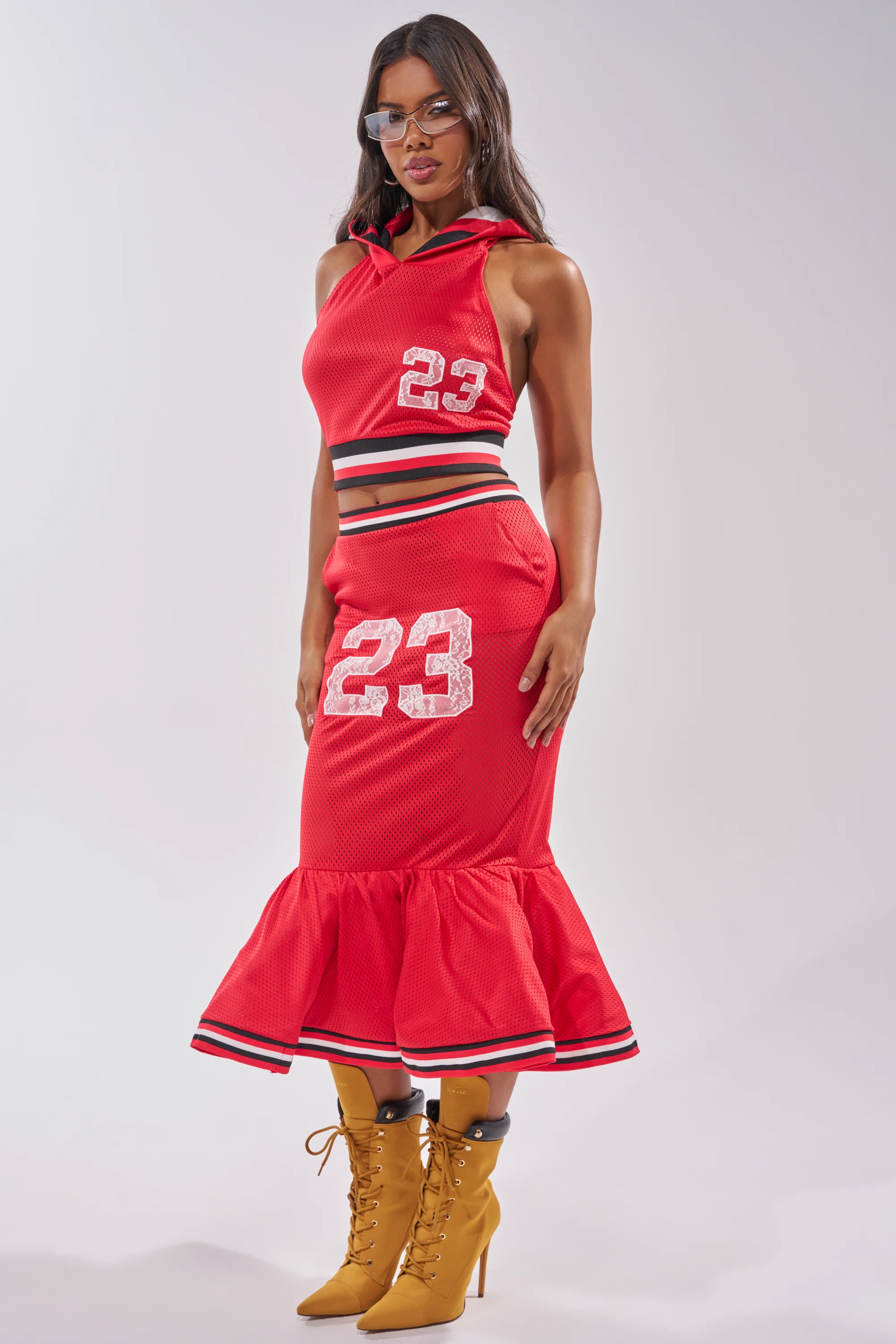 GAME CHANGER PEPLUM MIDI SKIRT - Image 6