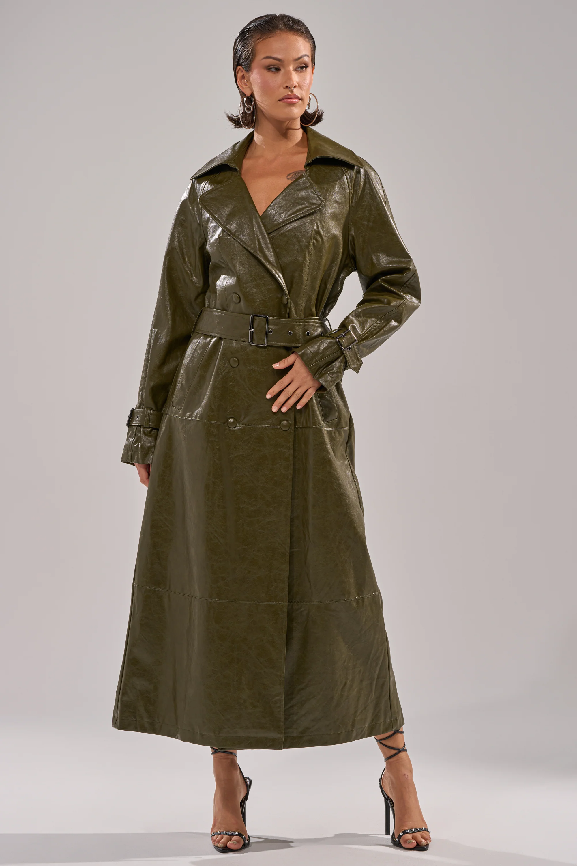 GEMINI EVERYDAY TRENCH IN OLIVE - Image 4