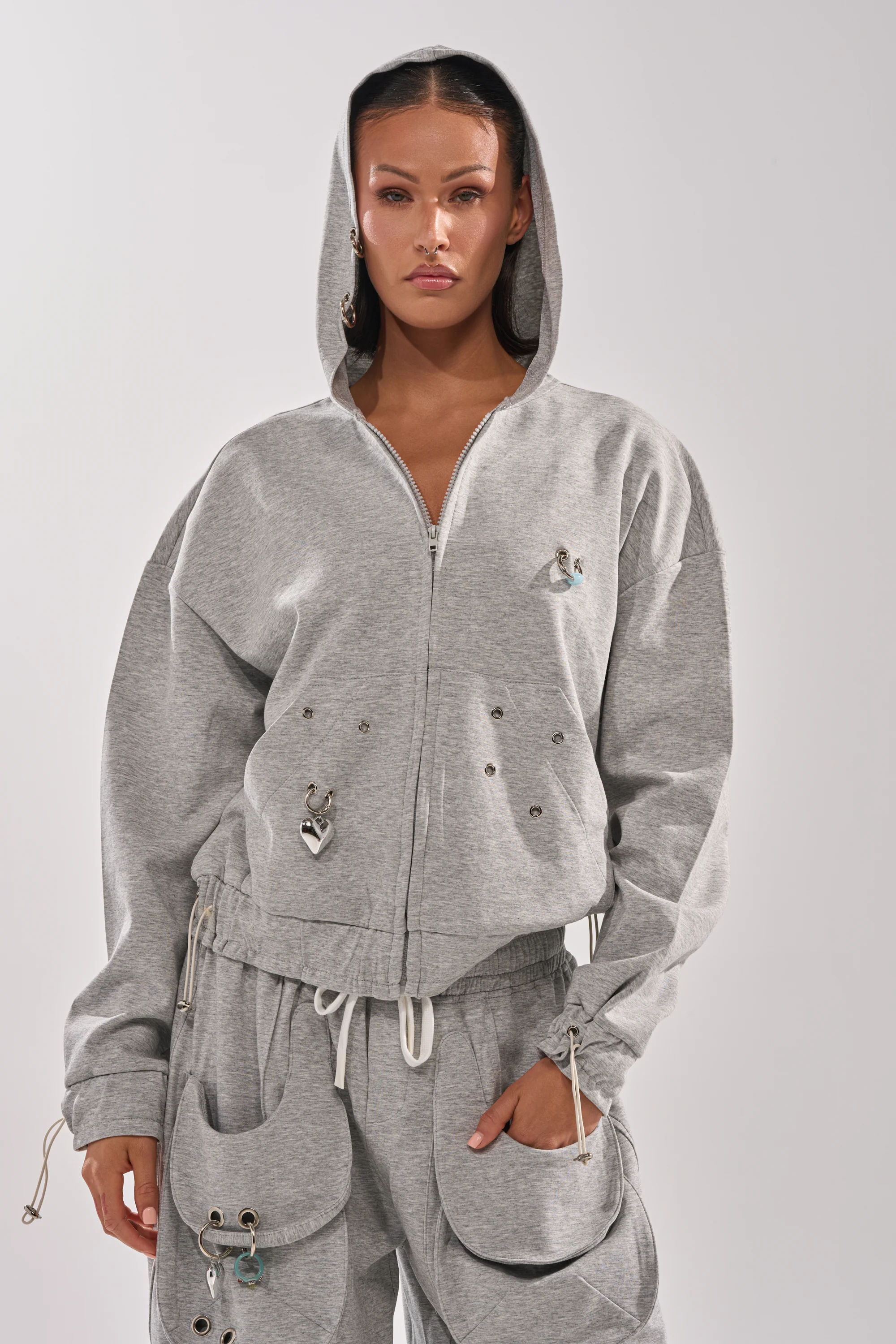GET WITH IT ZIP UP SWEATSHIRT