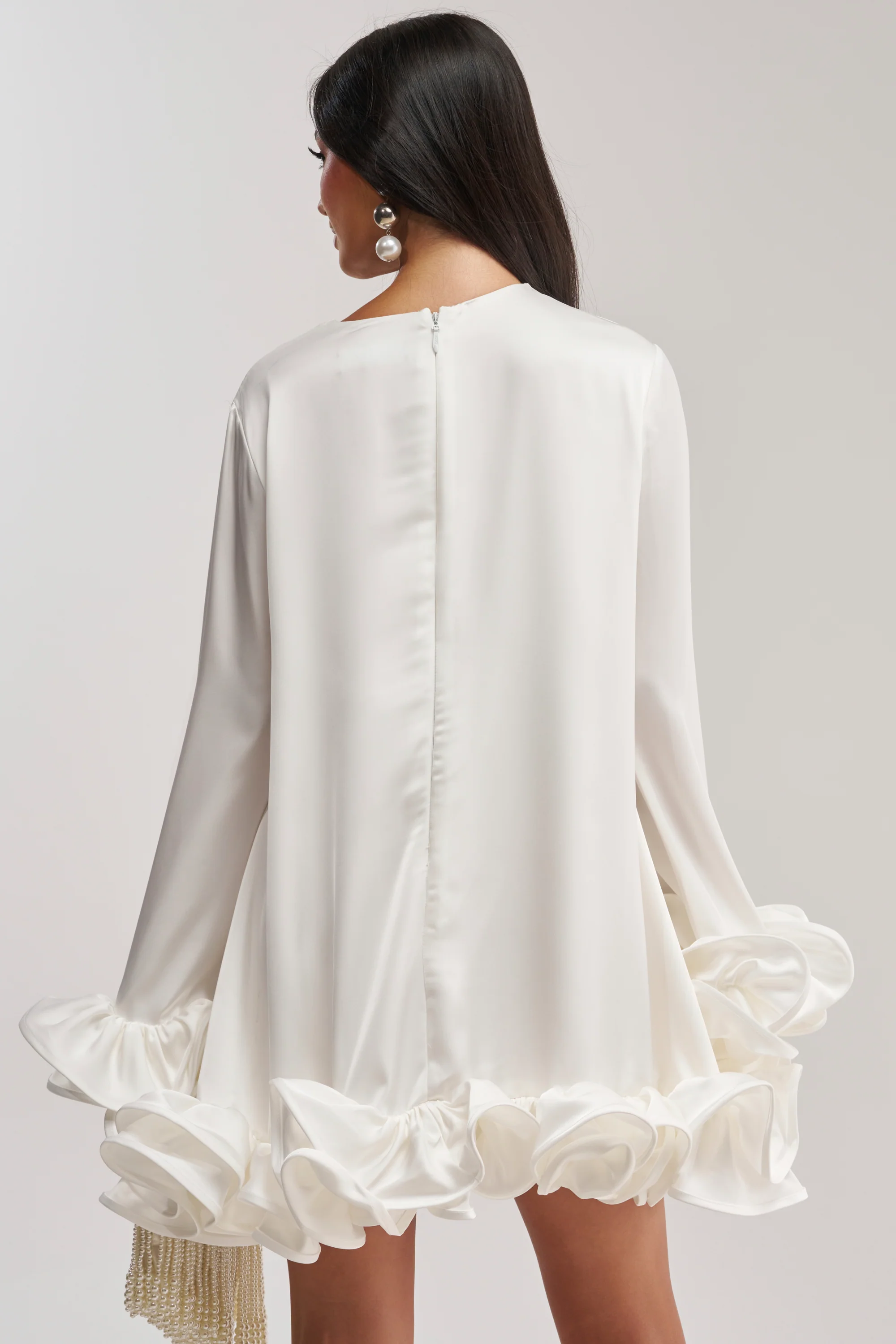 GIRLY GIRL SATIN MINI DRESS IN WHITE - Image 5