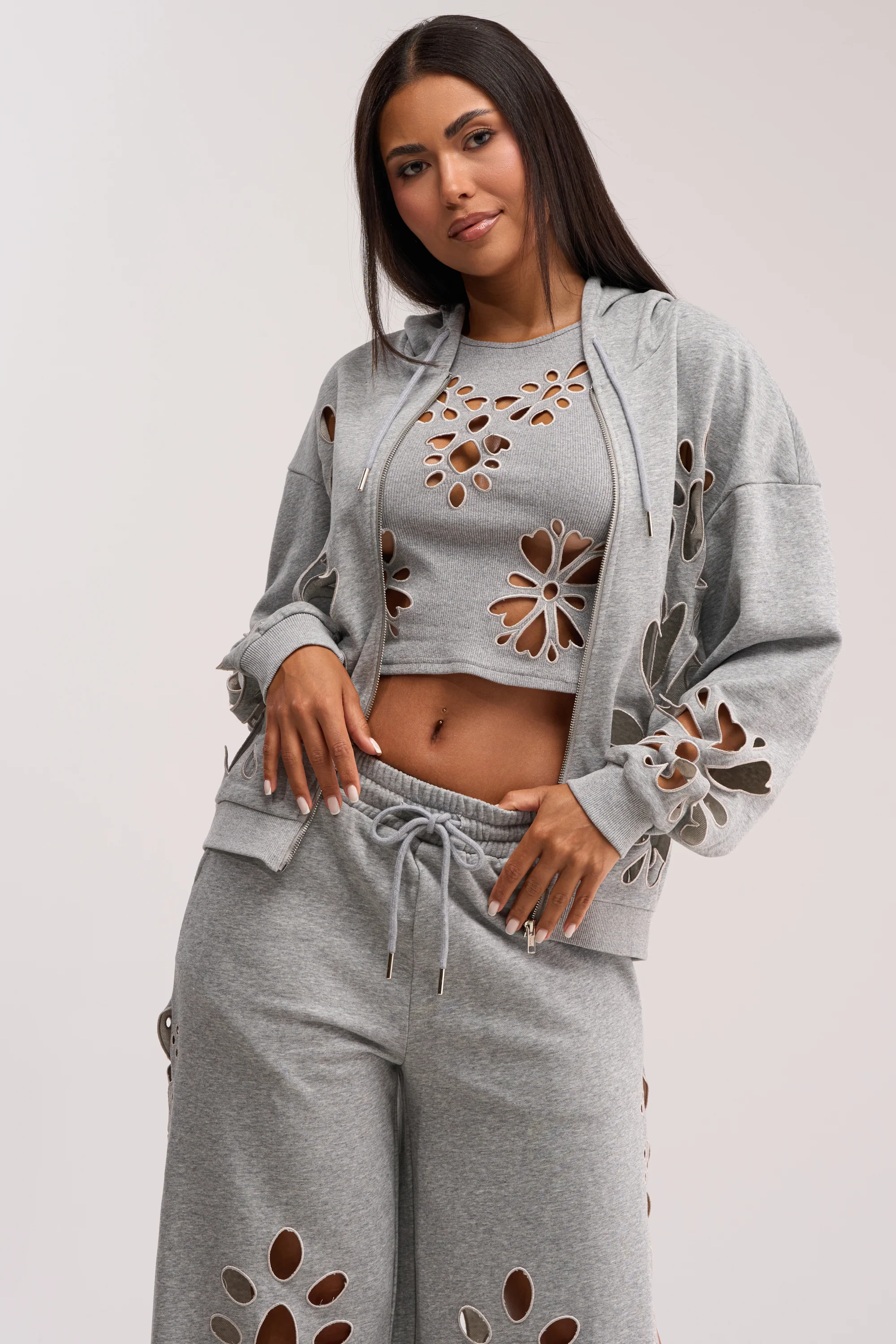 GIRLY POP CUTOUT ZIP UP SWEATSHIRT - Image 5
