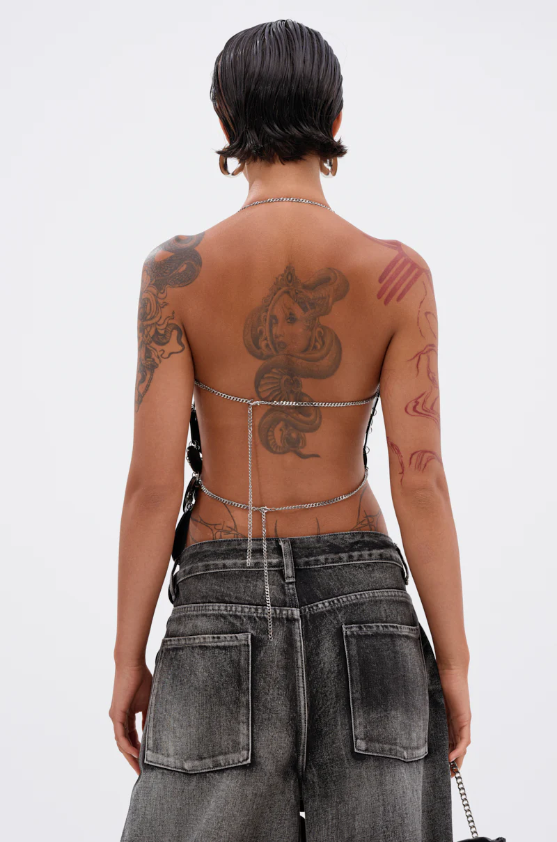 GLAMOROUS CHAIN DETAIL HALTER TOP - Image 6