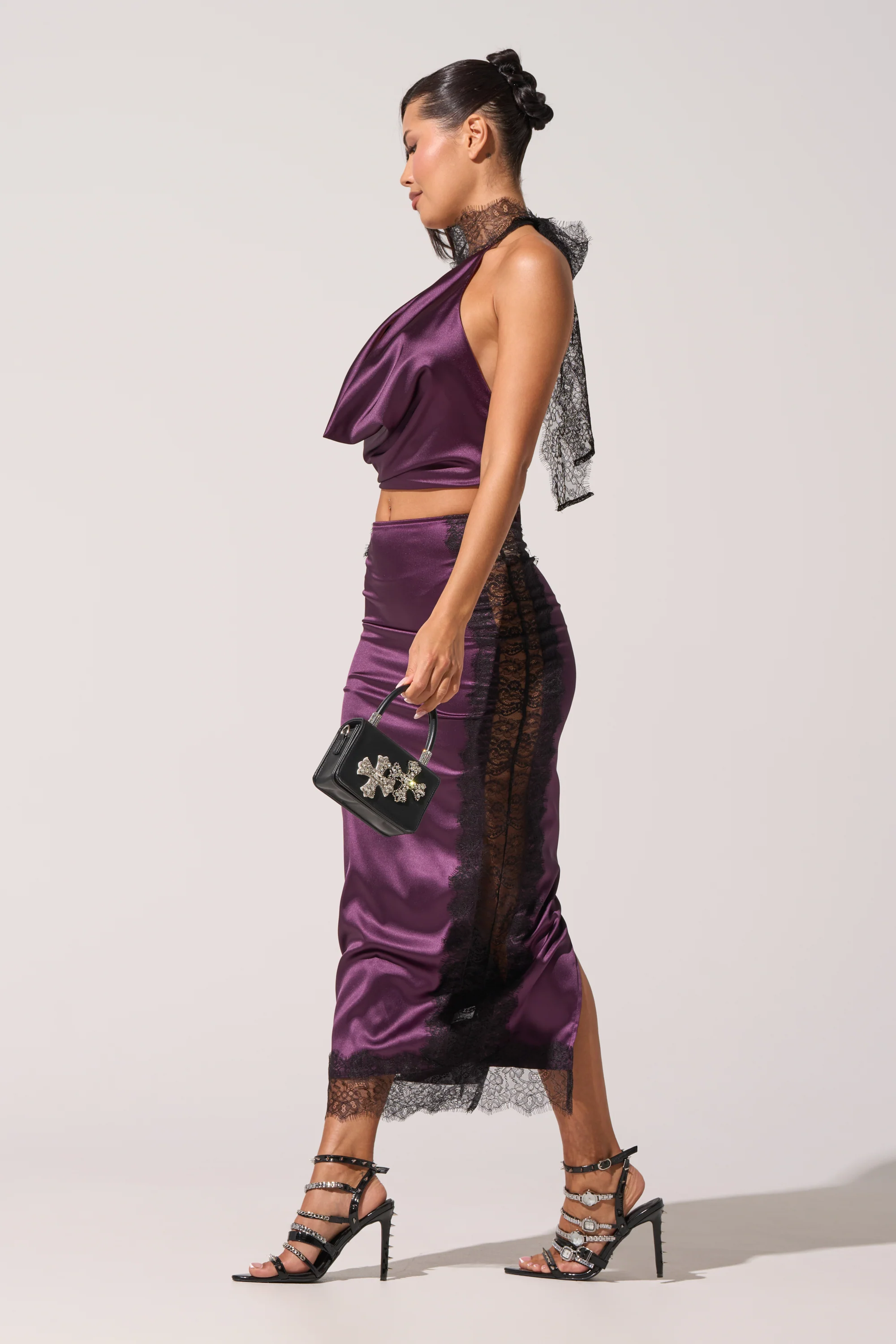 GOLDEN GIRL SATIN MAXI SKIRT - Image 2