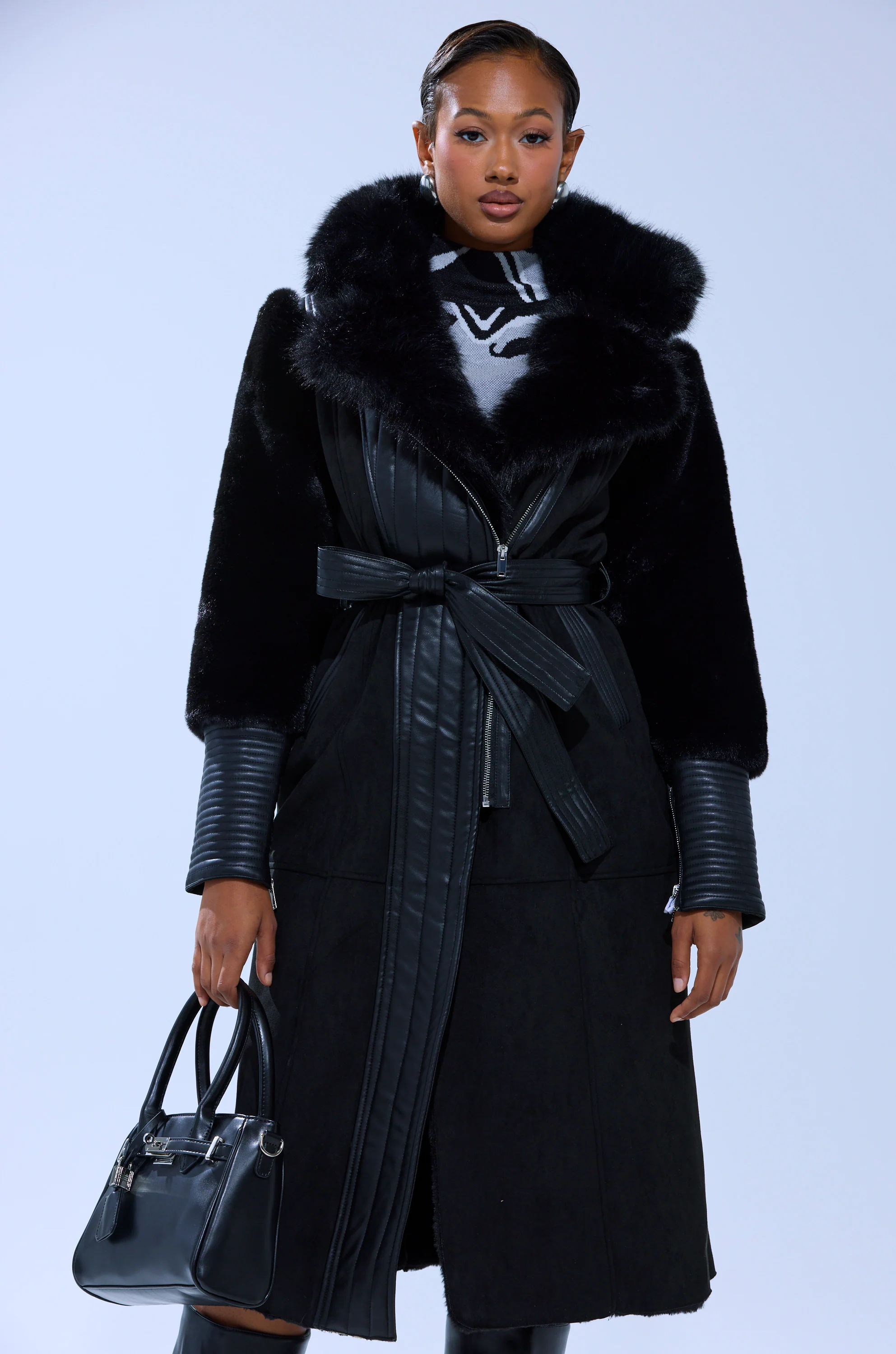 GOODIE MIXED MEDIA COAT - Image 3