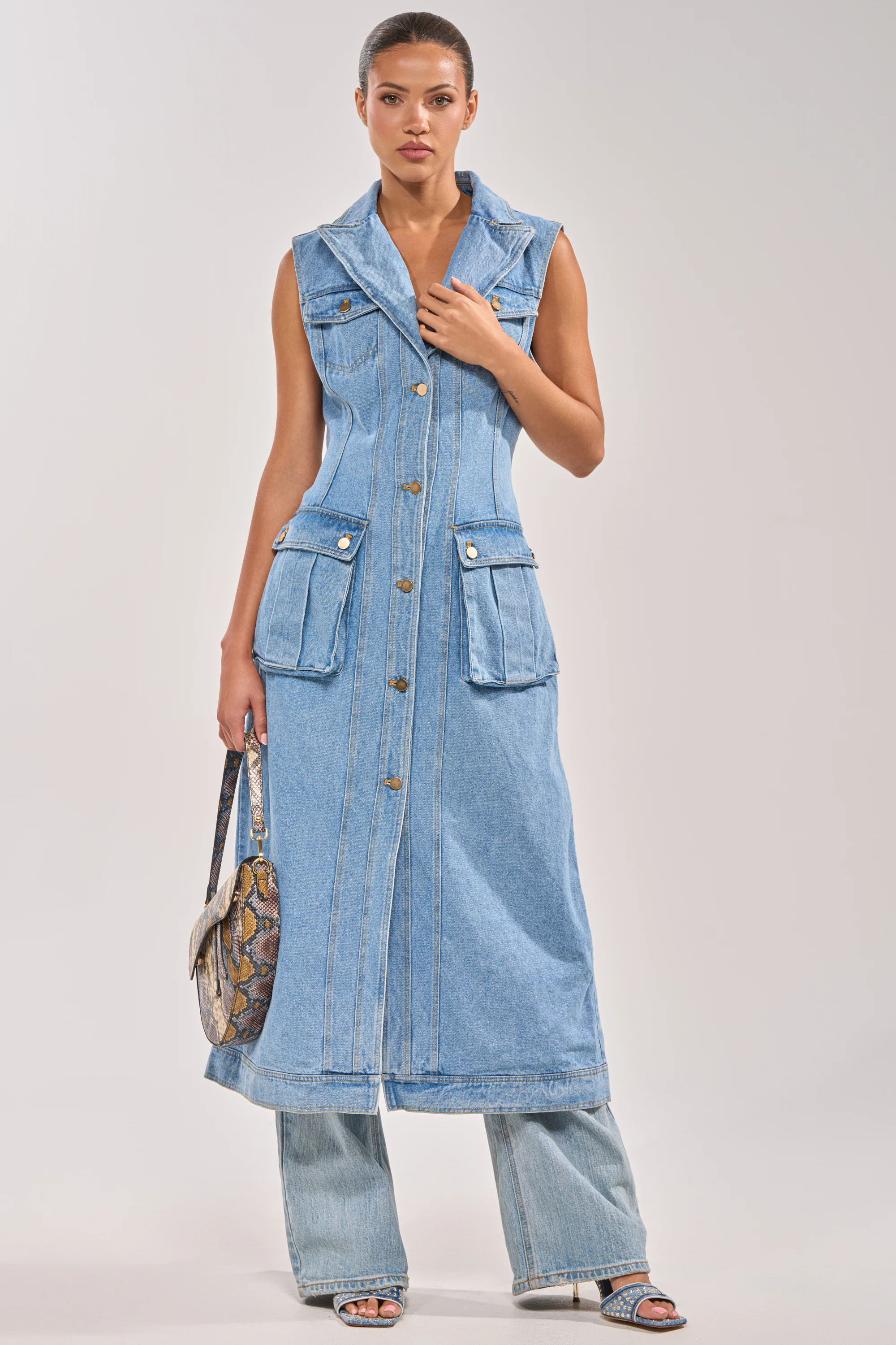GOTTA DIP LONG DENIM VEST