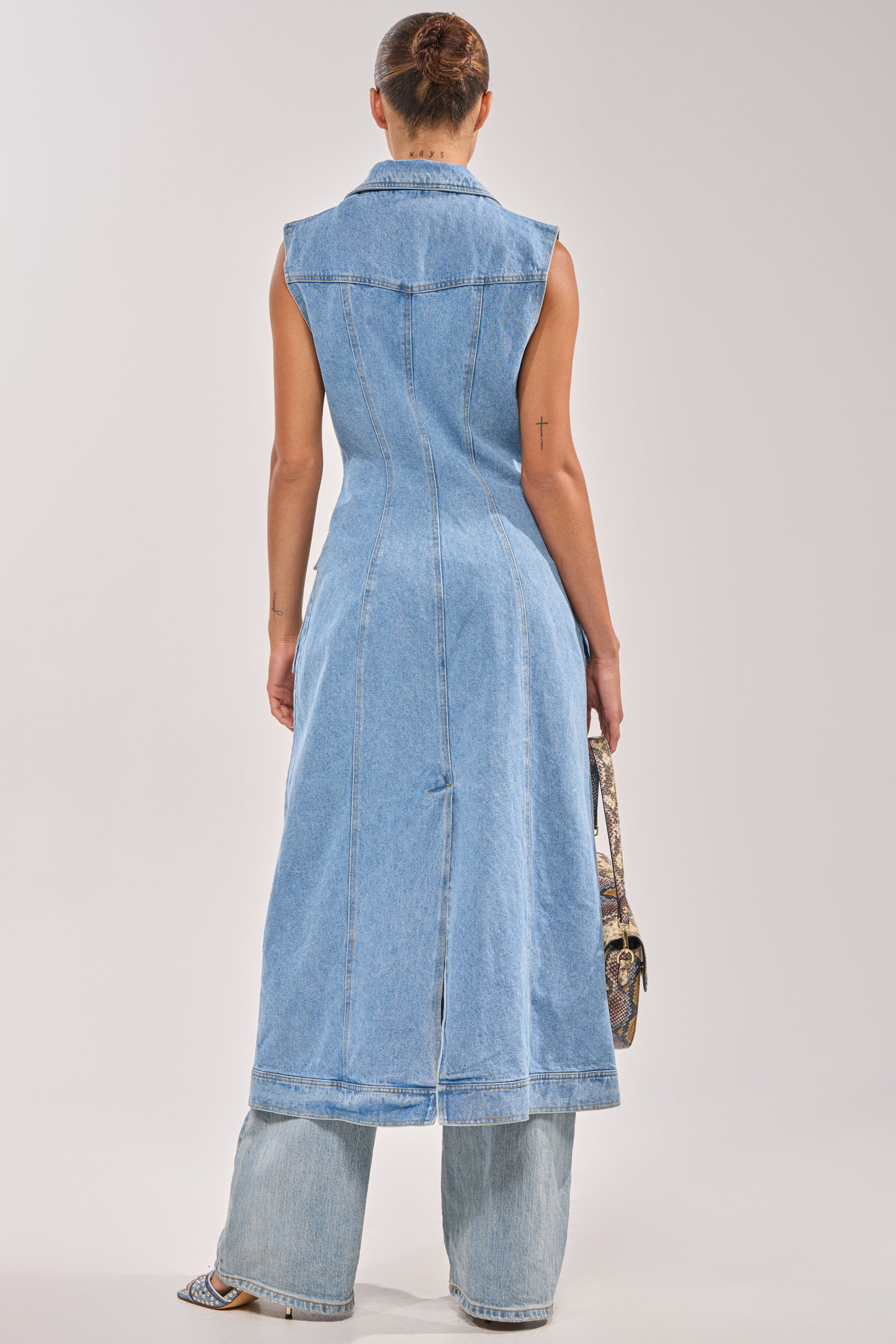GOTTA DIP LONG DENIM VEST - Image 4