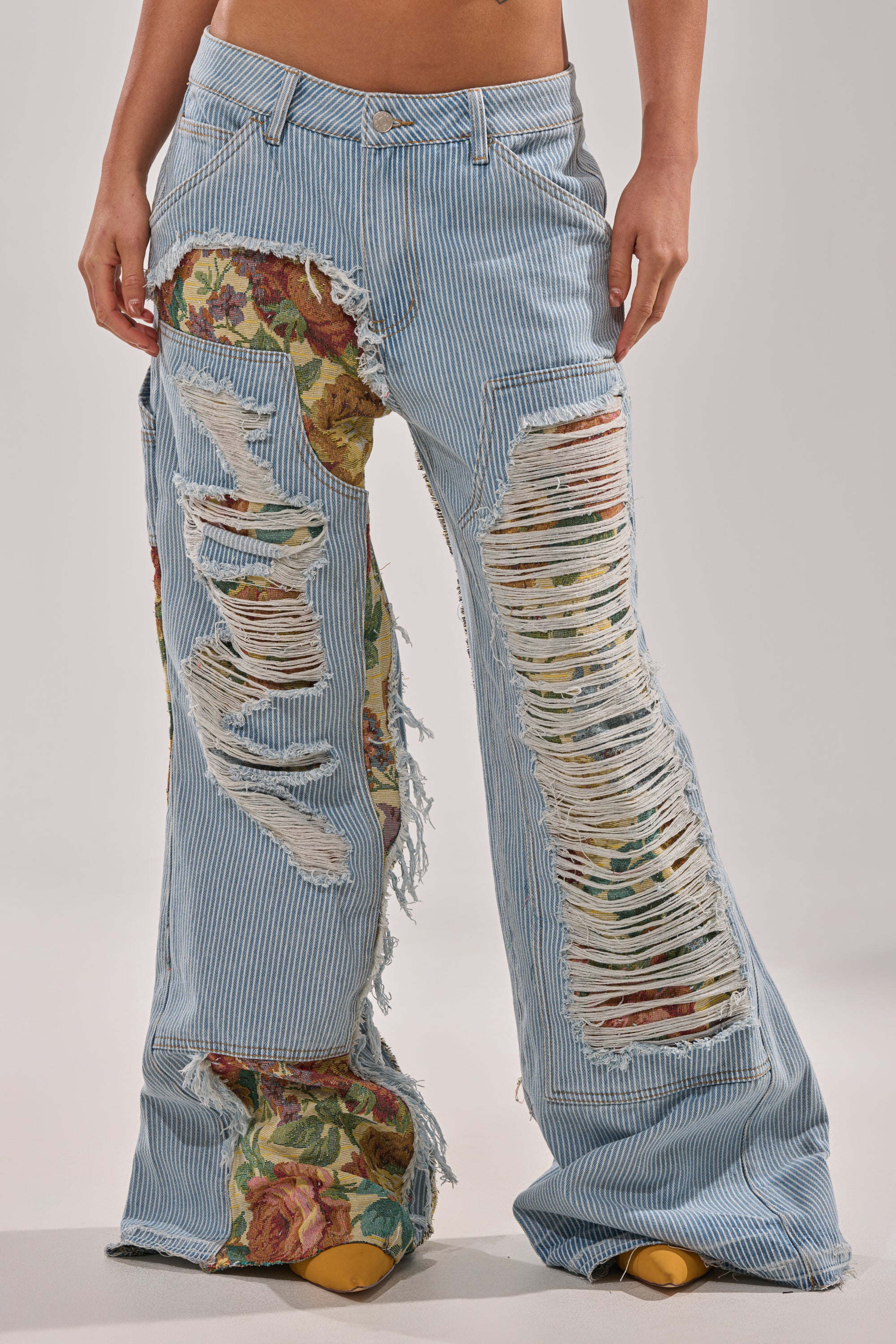 GUESS WHO STRIPE DENIM WITH BROCADE - Image 2