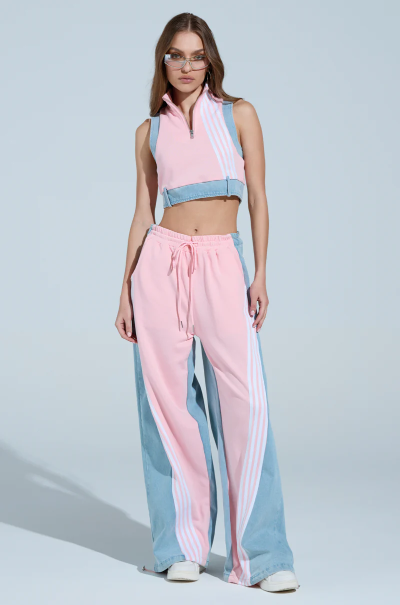 HEADS UP QUARTER ZIP SLEEVELESS SWEATSHIRT IN PINK - Image 7