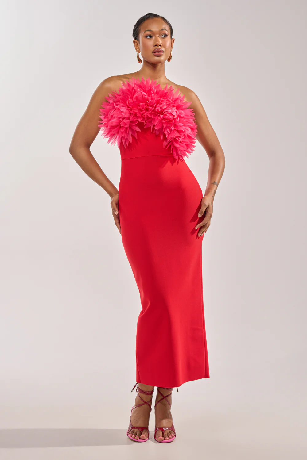 HEART ON MY SLEEVE BANDAGE MIDI DRESS - Image 2