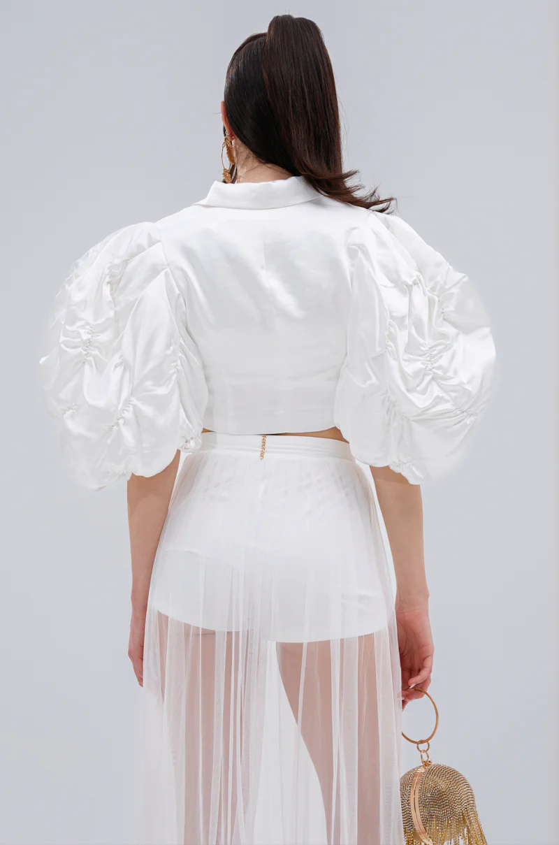 HERE FOR A GOOD TIME RUFFLE SLEEVE BLAZER - Image 7