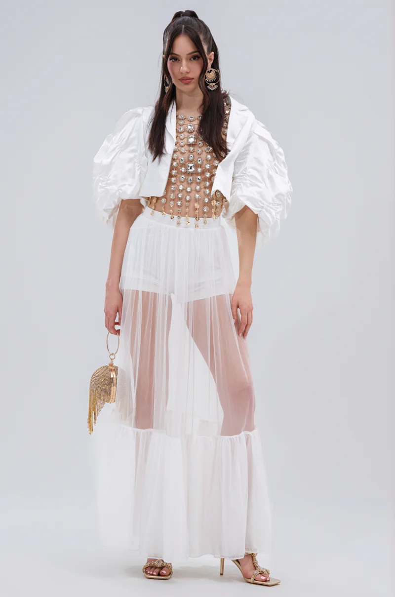 HERE FOR A GOOD TIME RUFFLE SLEEVE BLAZER - Image 8