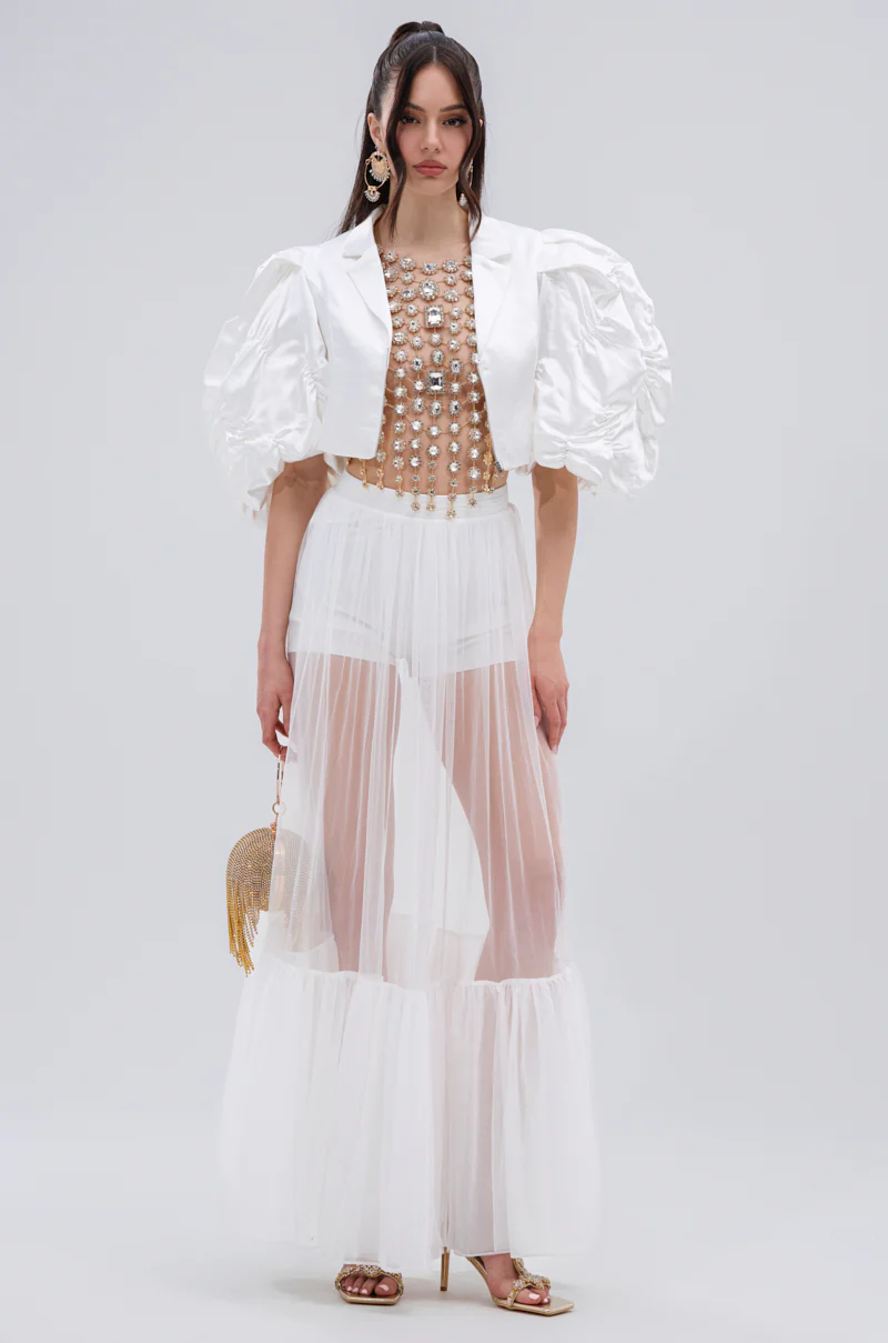 HERE FOR A GOOD TIME RUFFLE SLEEVE BLAZER - Image 9