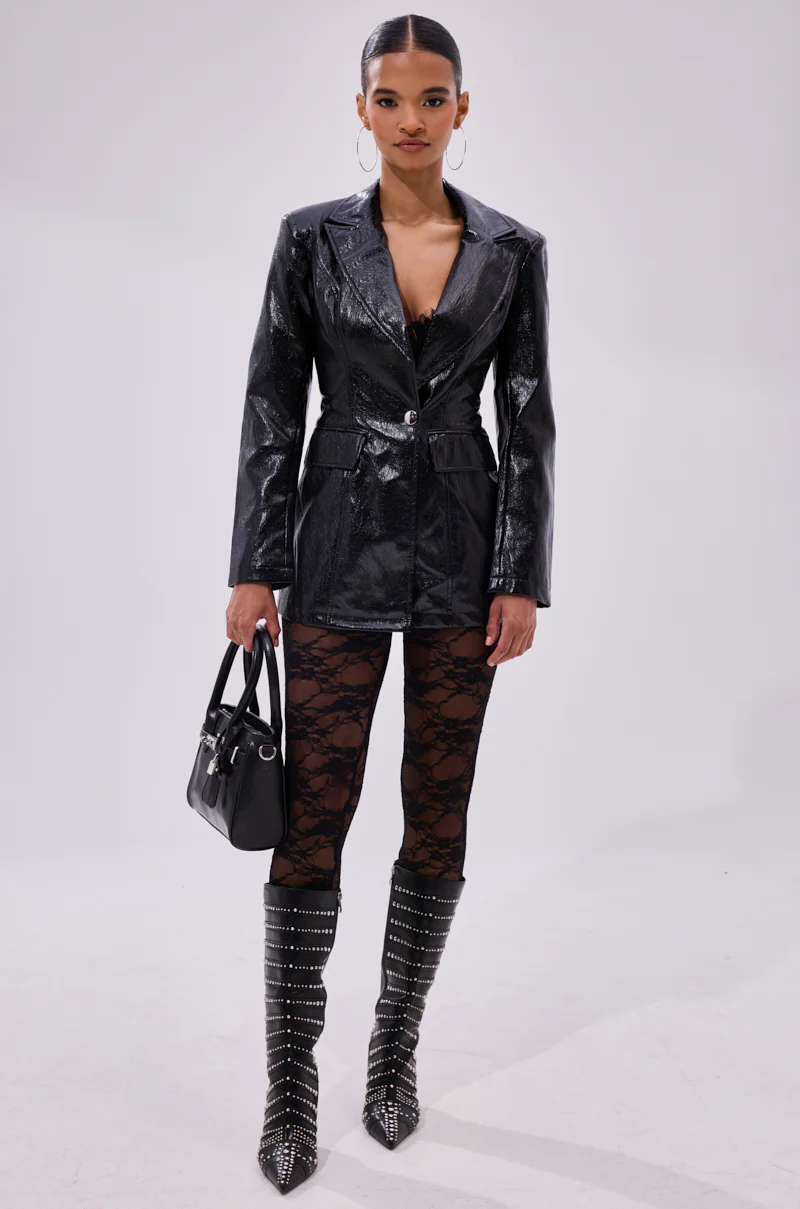 HERE FOR THE DRAMA PEBBLED BLAZER - Image 5