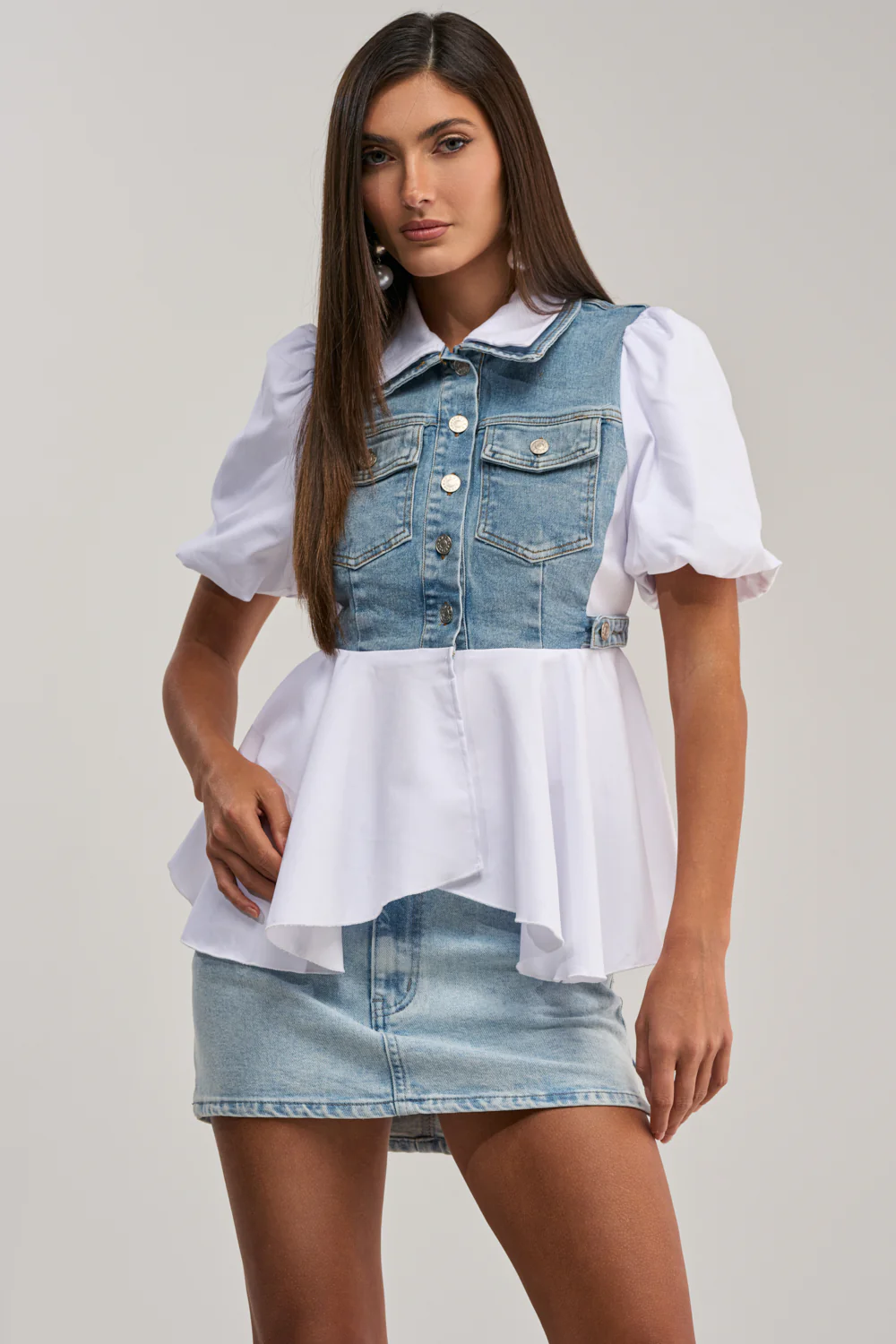 HOPELESS ROMANTIC DENIM BLOUSE