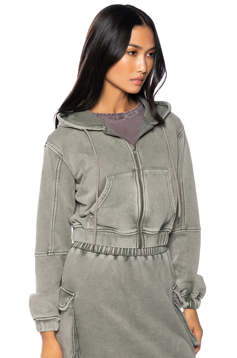 HURRICANE CROPPED ZIP UP HOODIE - Image 2