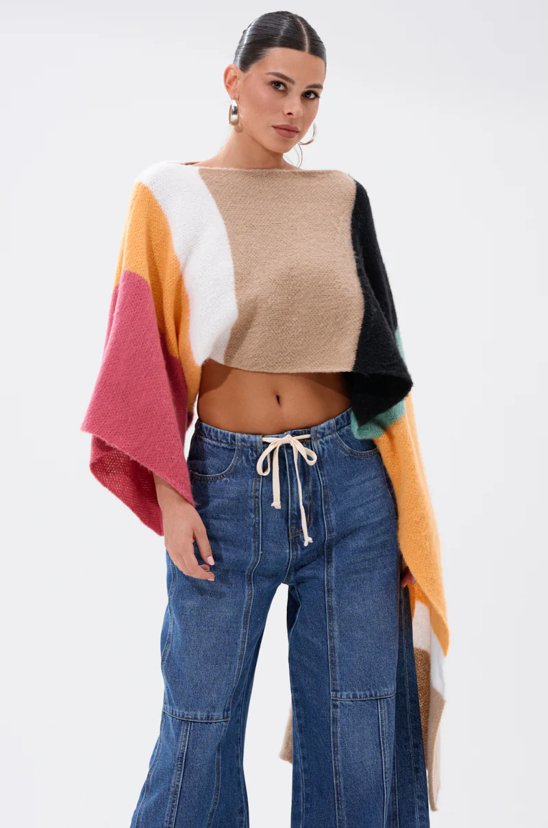 I LIKE IT LIKE THAT CROP ABSTRACT SWEATER - Image 2
