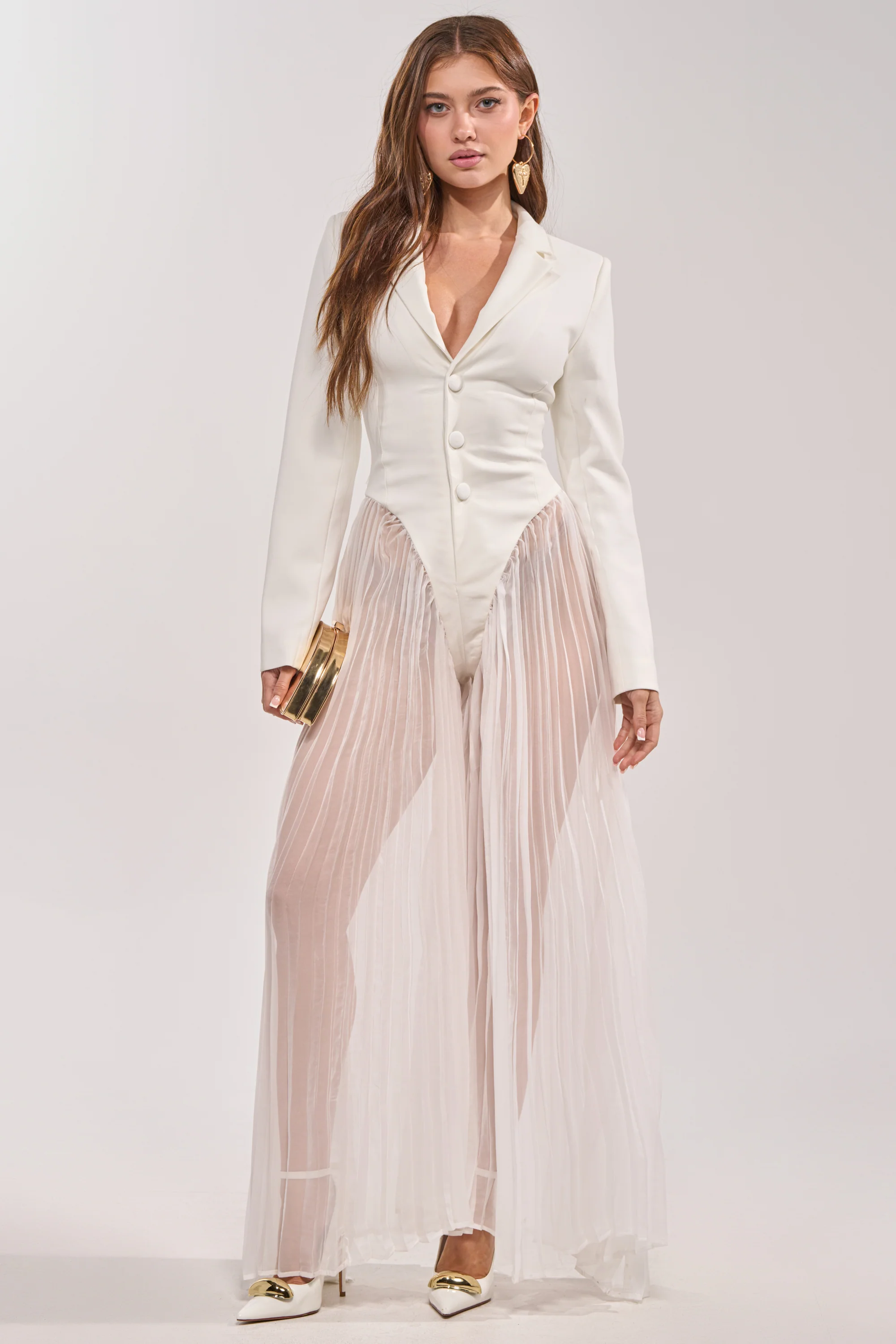 ICON BEHAVIOR PLEATED BLAZER JUMPSUIT - Image 2