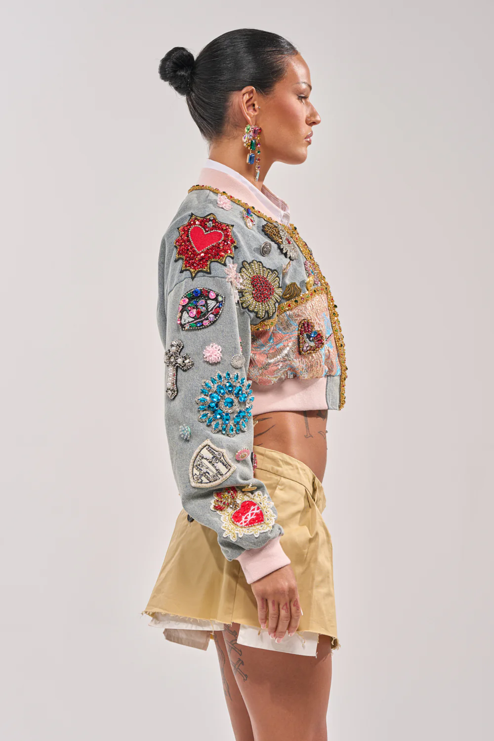 IF YOU'RE DOWN EMBELLISHED DENIM BOMBER - Image 7