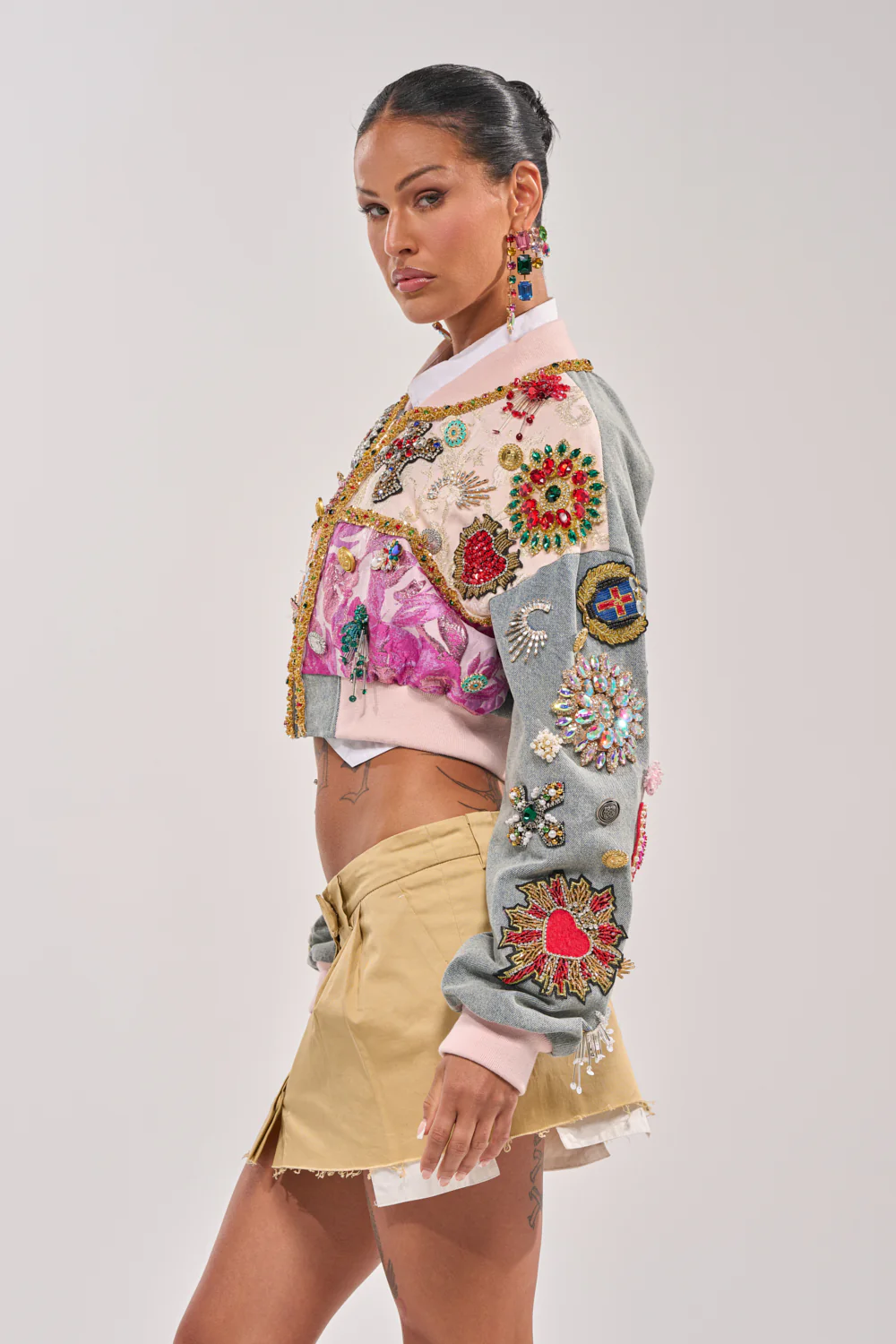 IF YOU'RE DOWN EMBELLISHED DENIM BOMBER - Image 9