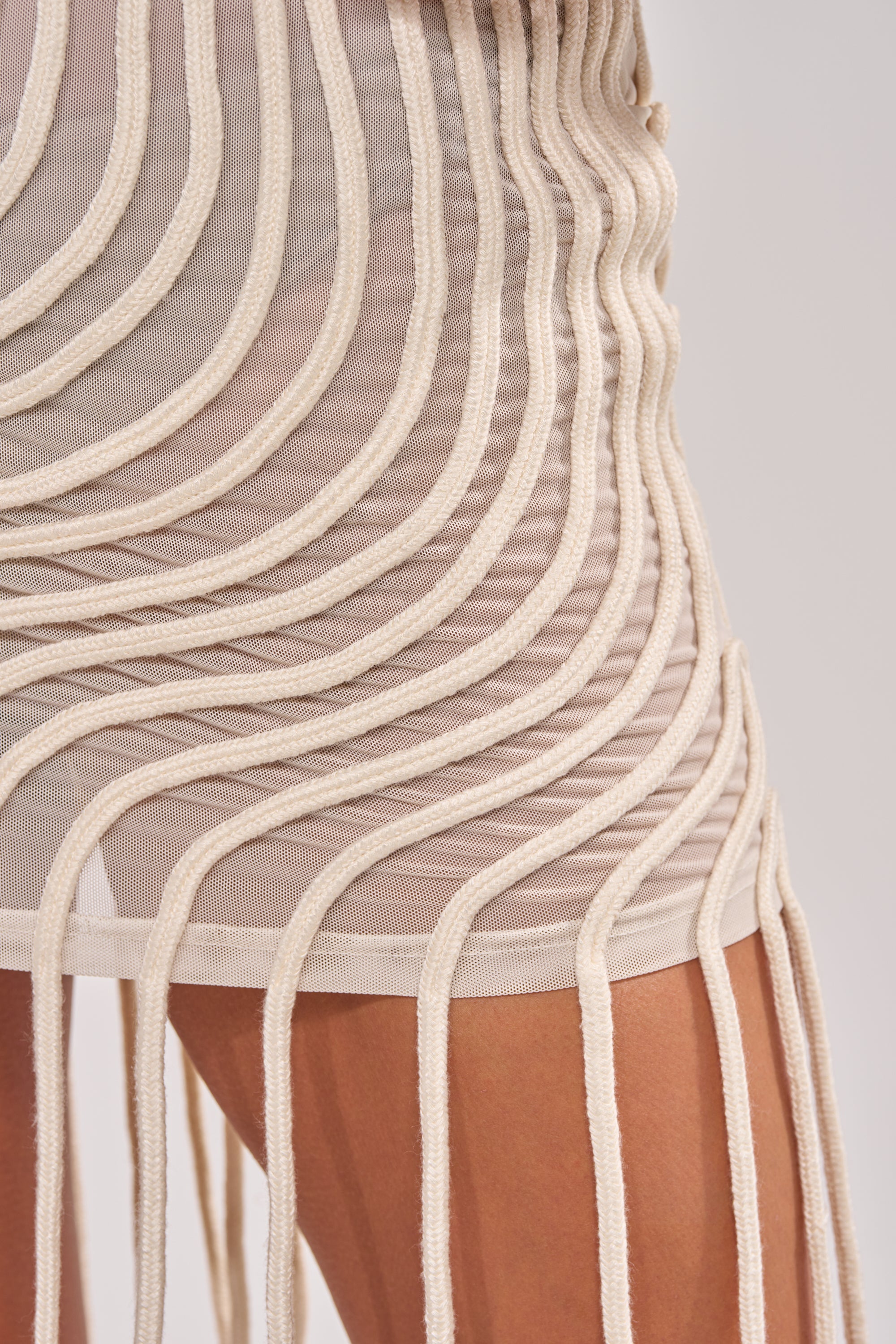 ILLUSIONS SLEEVELESS MINI DRESS IN BONE - Image 7