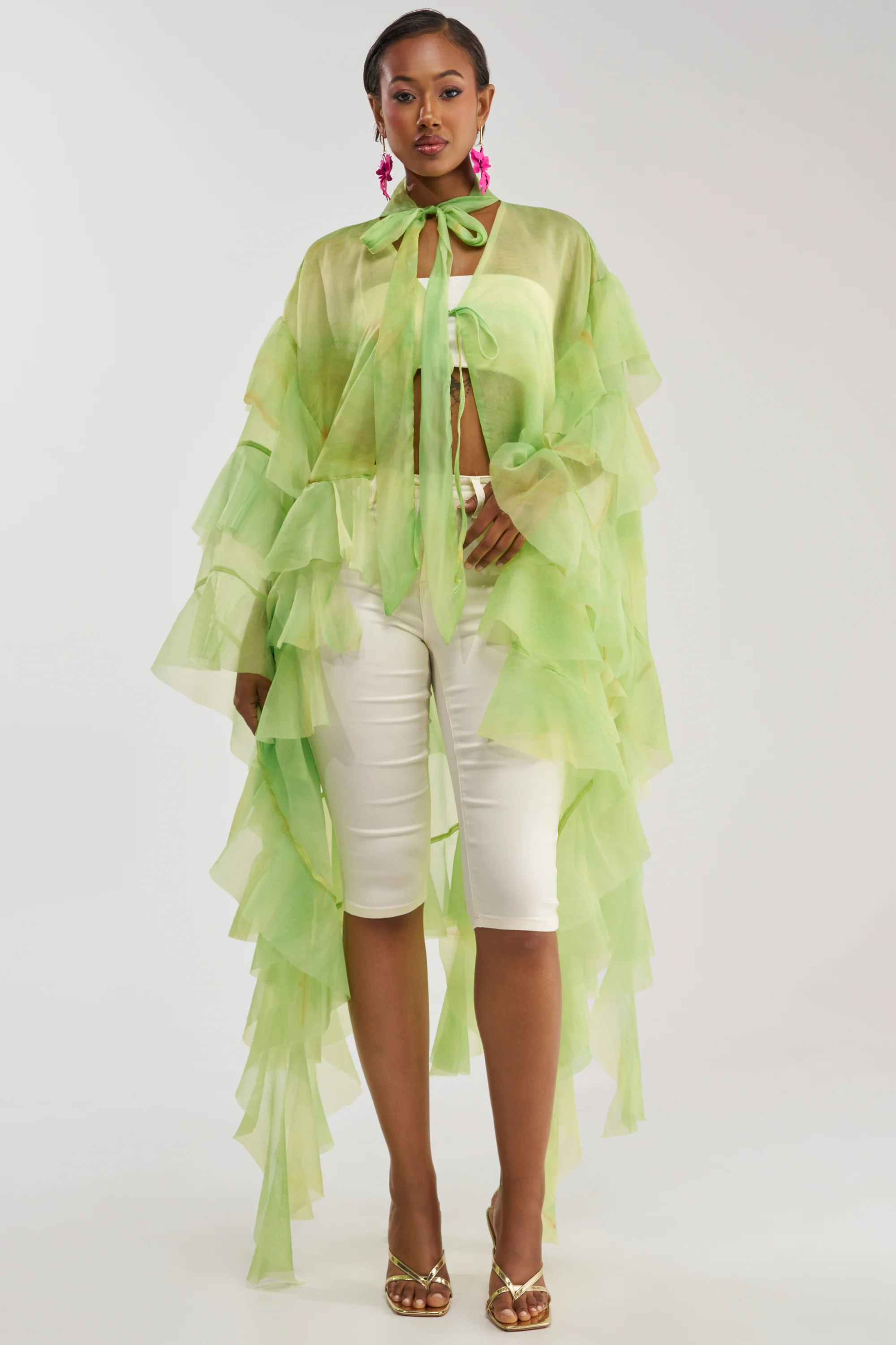 IN BLOOM FLORAL TOP IN GREEN MULTI - Image 2