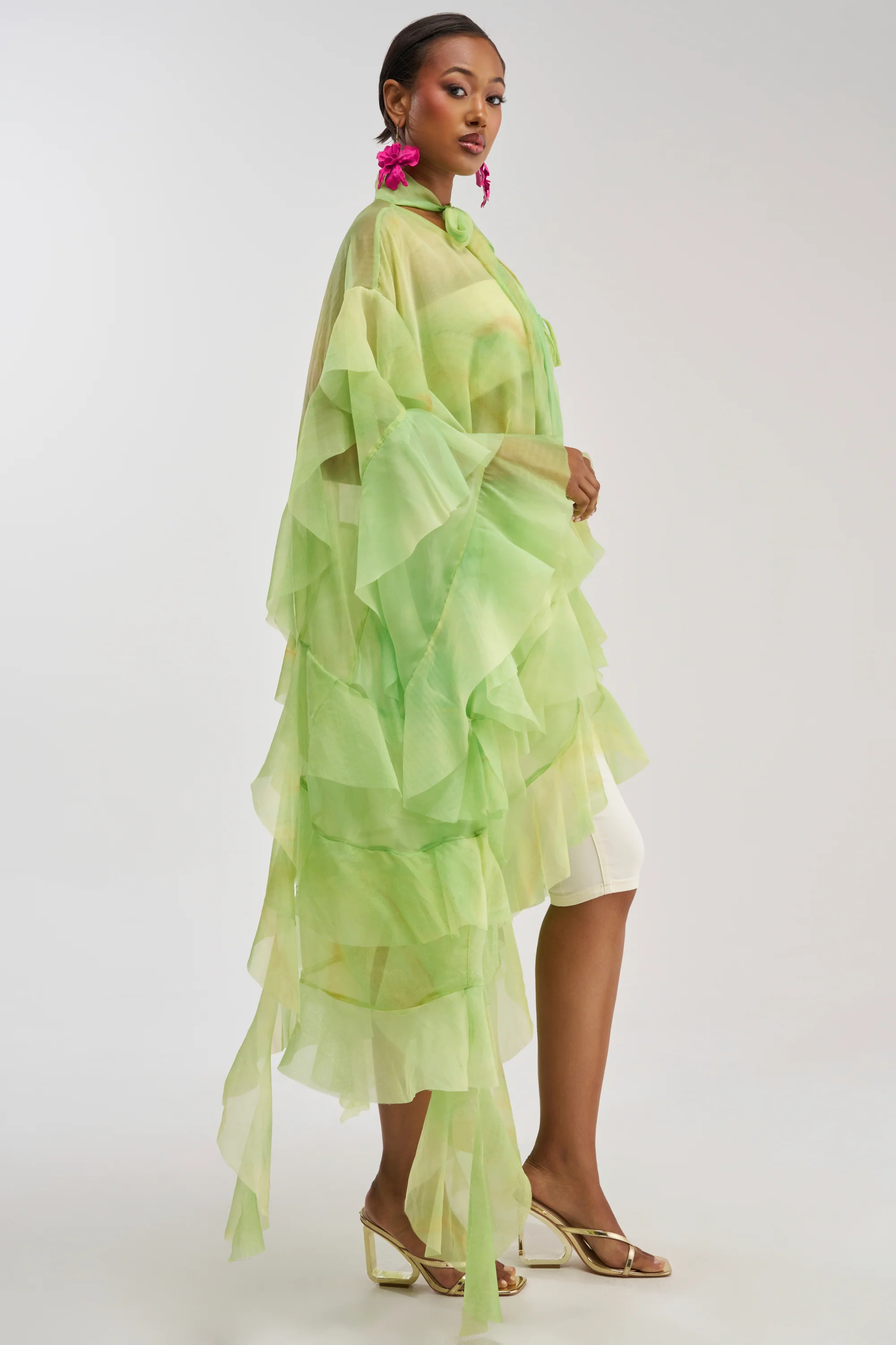 IN BLOOM FLORAL TOP IN GREEN MULTI - Image 4