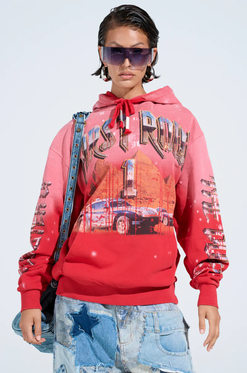 IN THE FAST LANE HOODED SWEATSHIRT