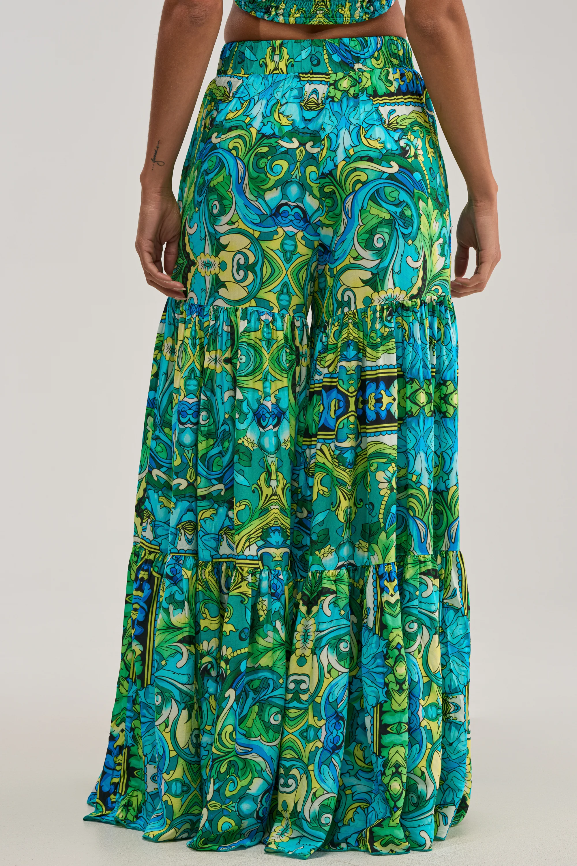 INTO THE GARDEN PALAZZO PANT IN GREEN MULTI - Image 5