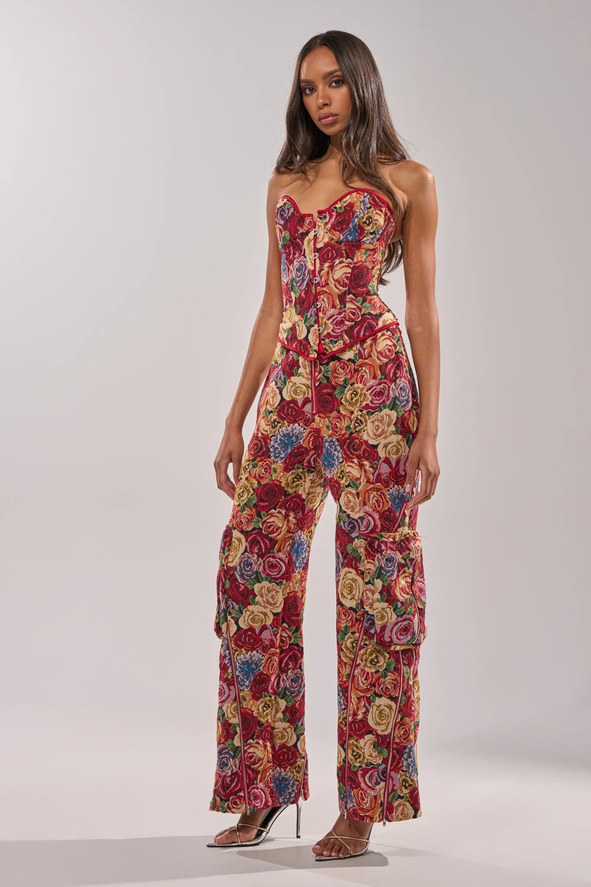 INTO THE THICK OF IT FLORAL BROCADE CORSET - Image 6