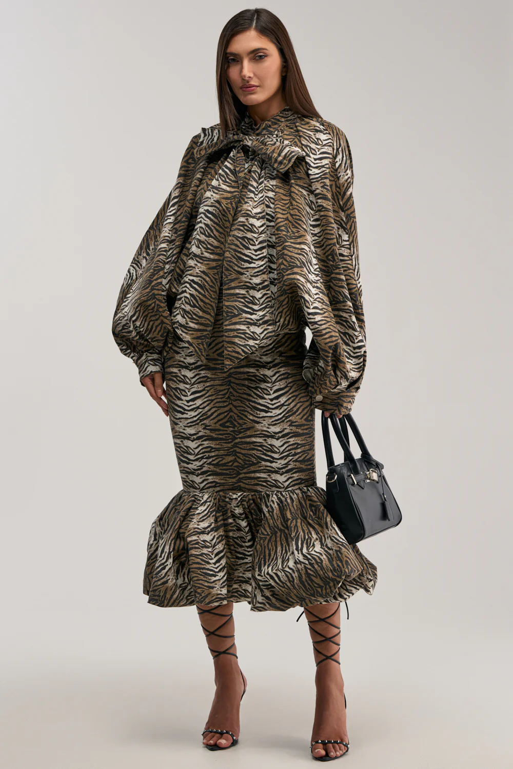 INTO THE WILD ZEBRA MIDI SKIRT - Image 6
