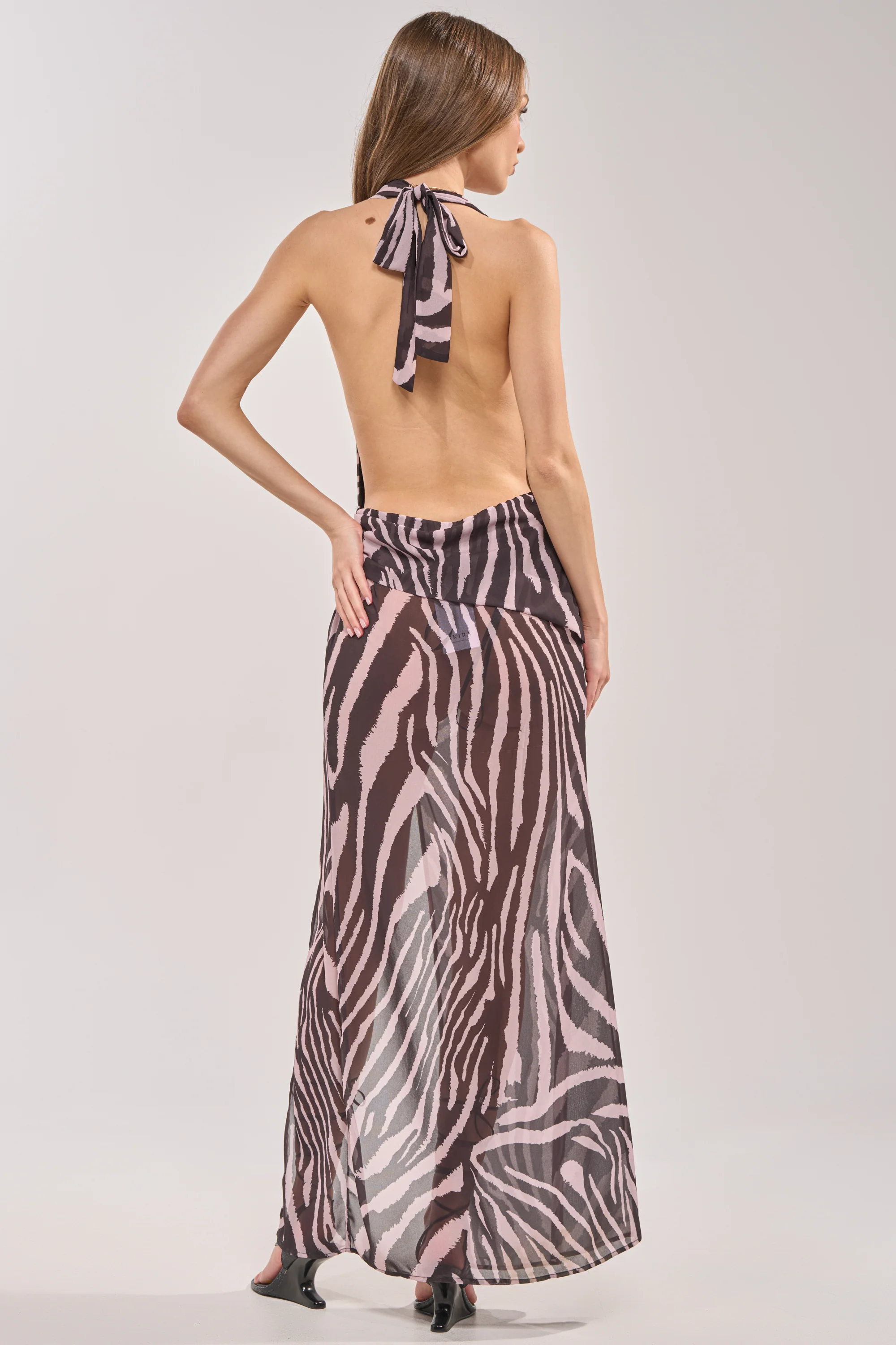 INVITE ONLY PRINTED MAXI DRESS IN ZEBRA - Image 8