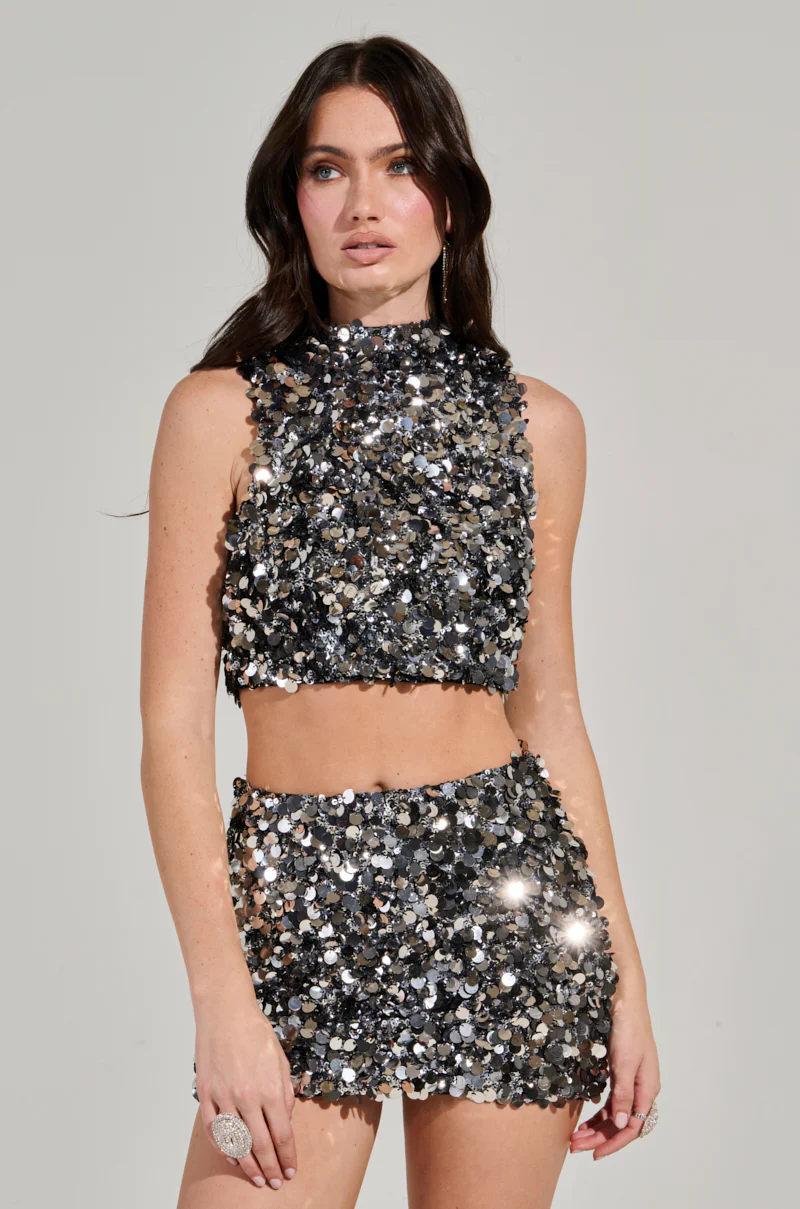 INVITE ONLY SEQUIN CROP TOP - Image 3