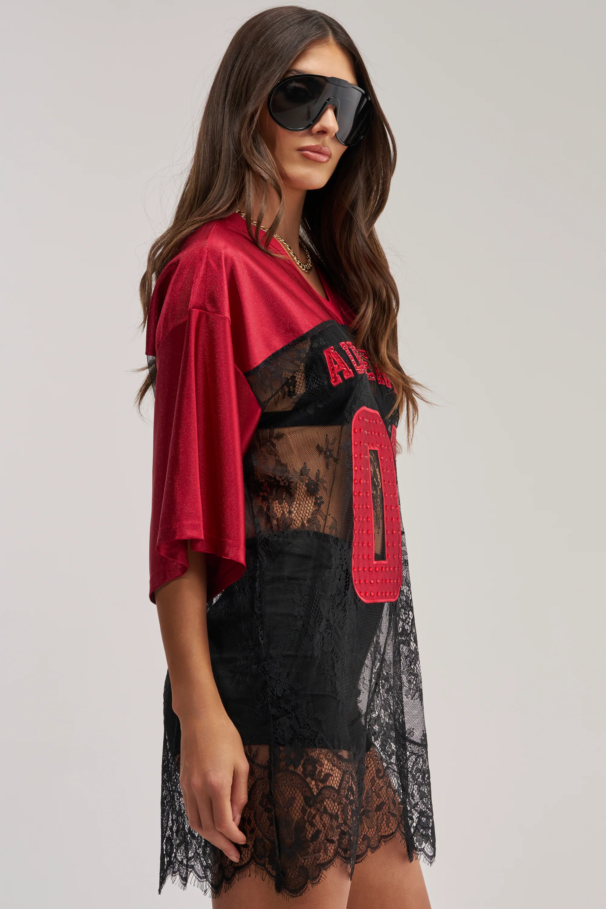 IT GIRL LACE JERSEY DRESS - Image 3
