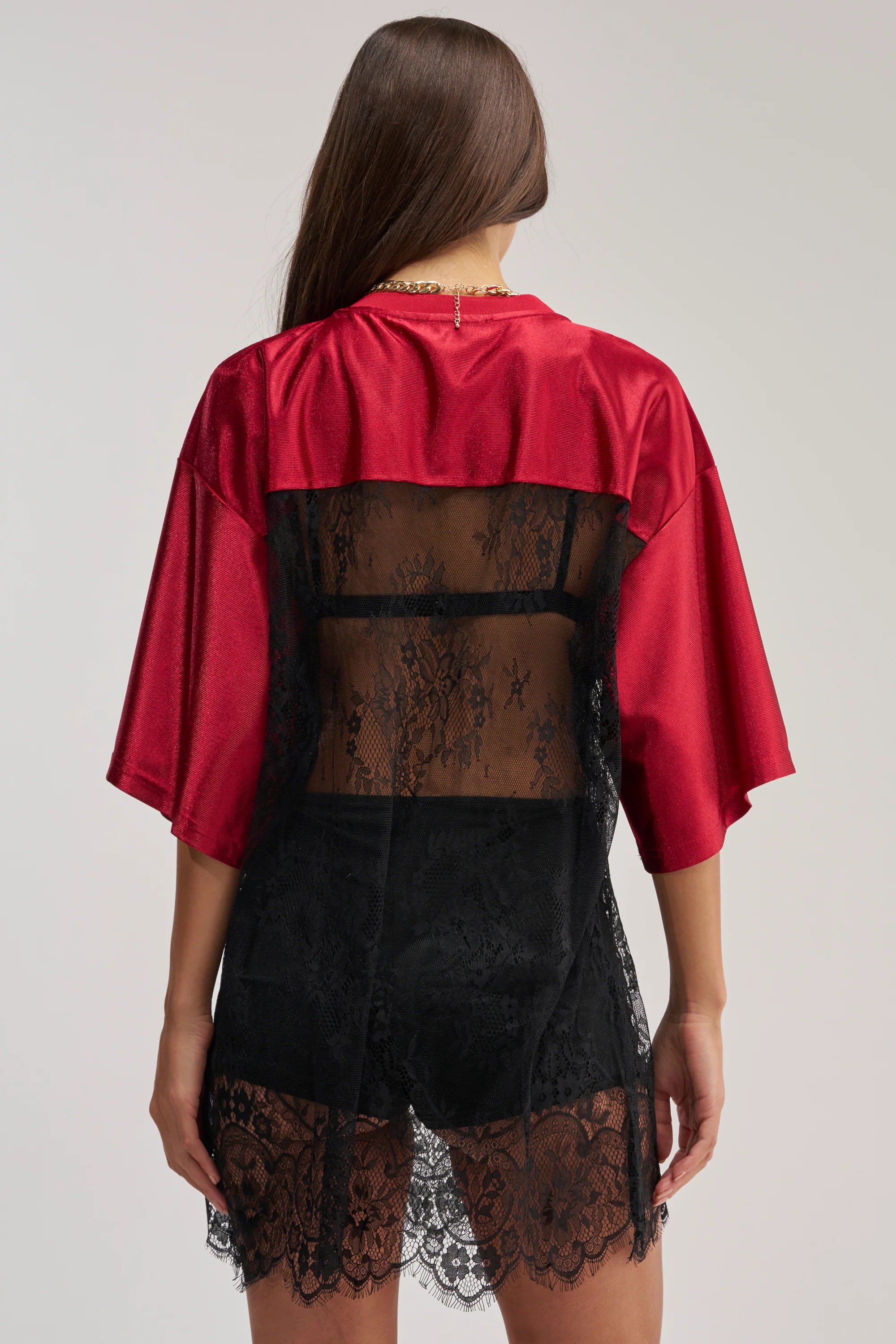 IT GIRL LACE JERSEY DRESS - Image 4